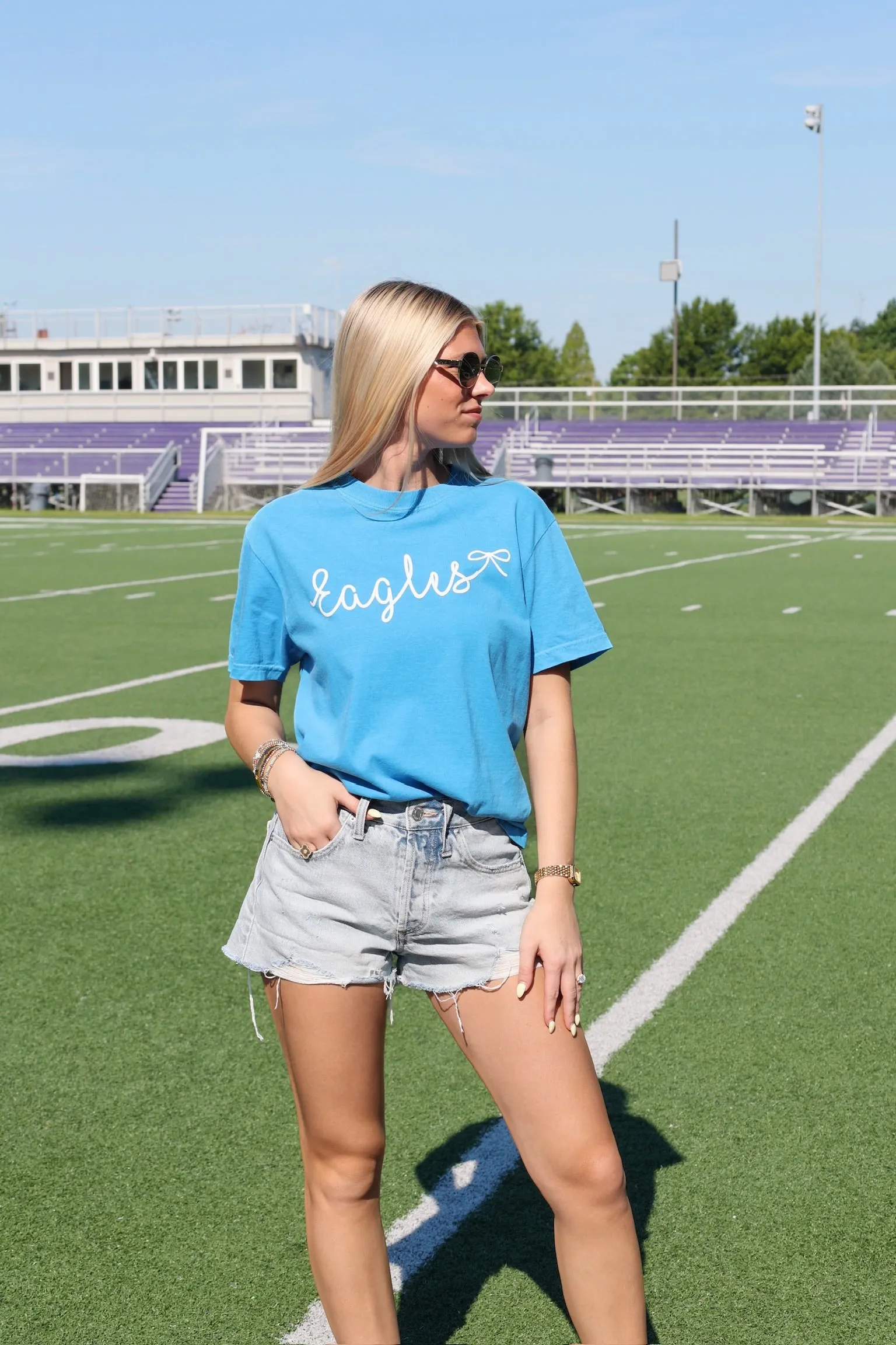 Basic Dress Eagles Bow TEE