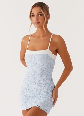 Relaxed Movement For Keeps Mini Dress - Blue