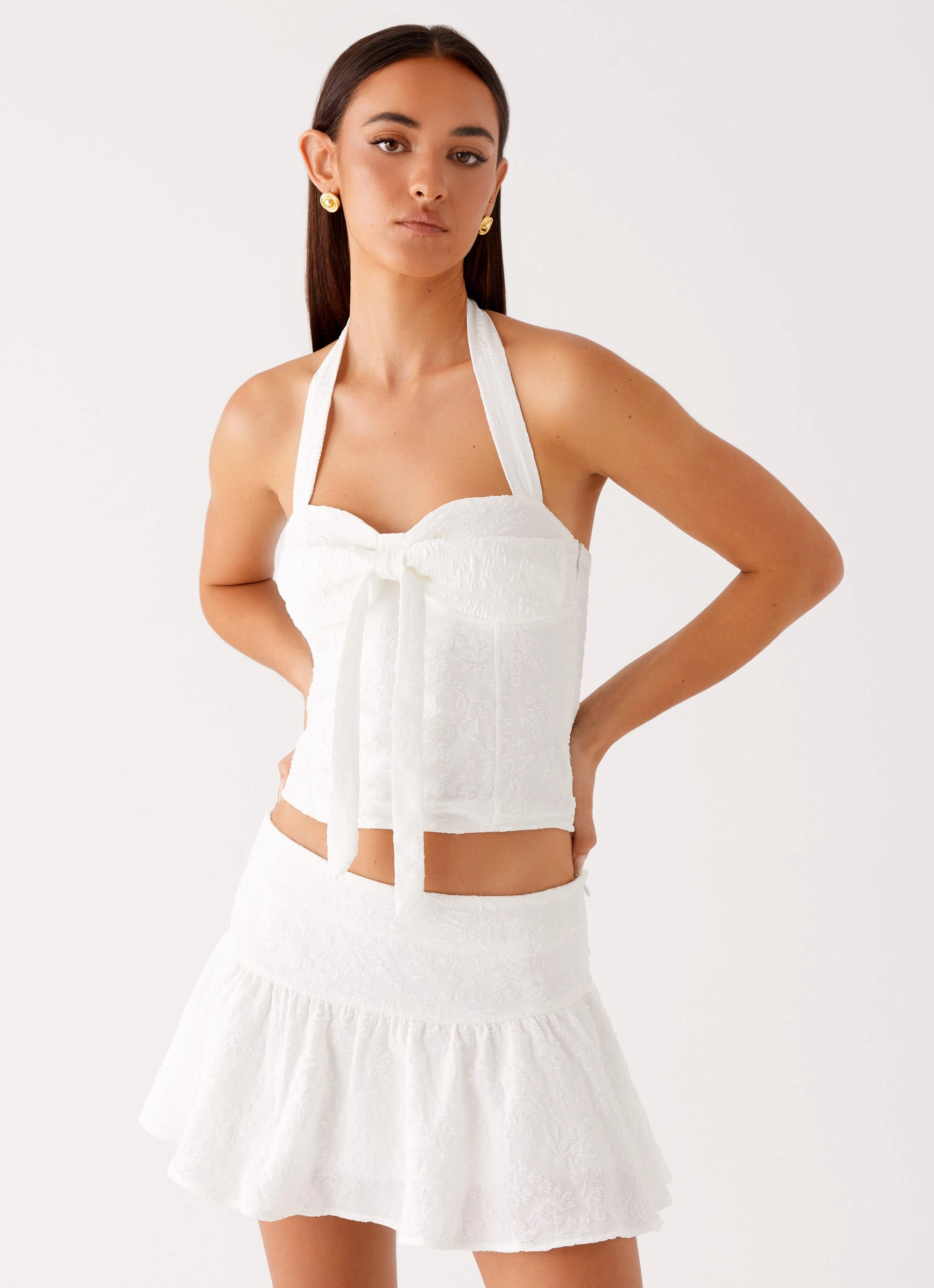 Brissy Mini Skirt - White Easy Fashion