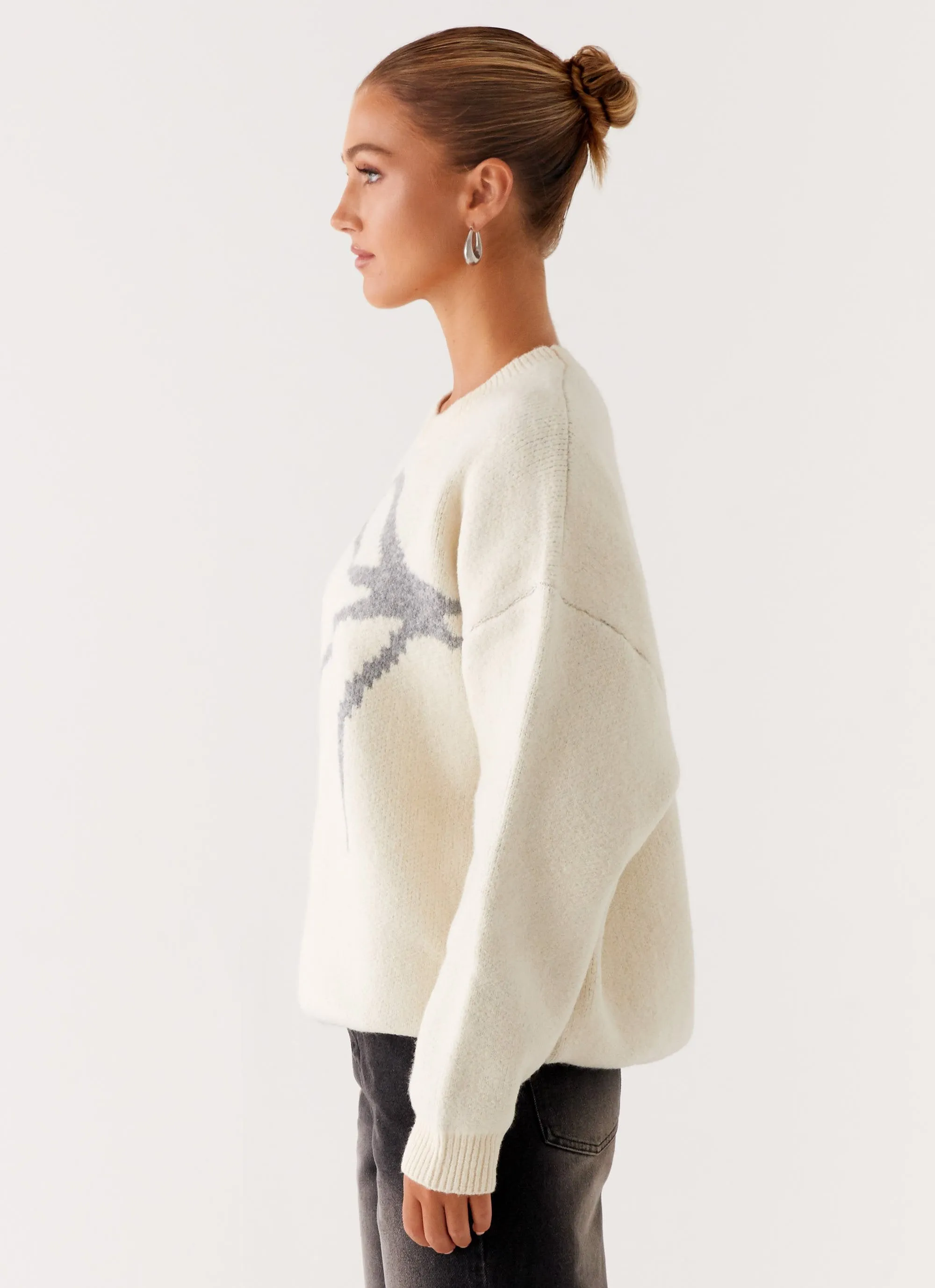 Dreamwood Knit Sweater - Ivory Reversible Layering Tech