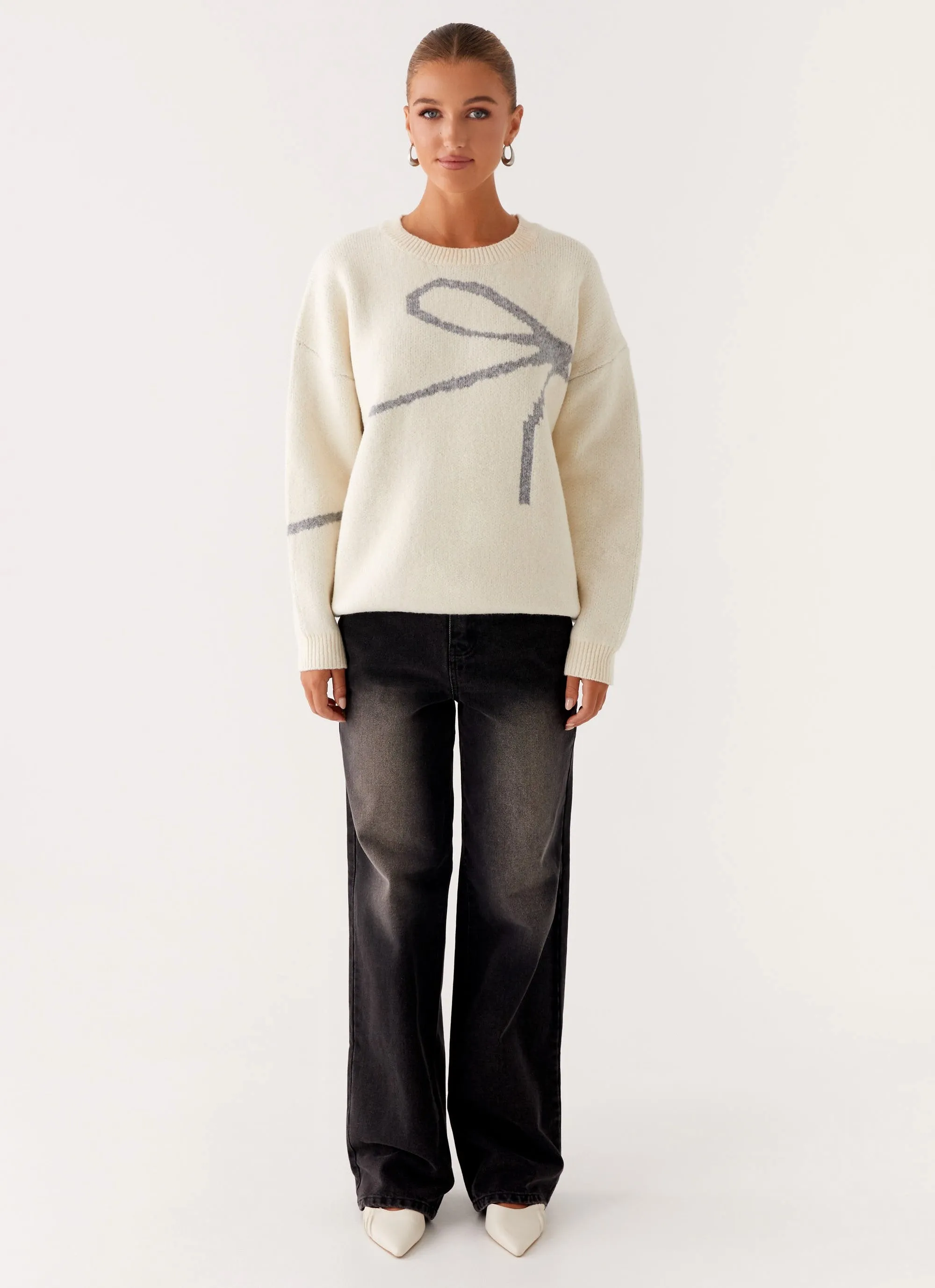 Bonded Seam Tape Dreamwood Knit Sweater - Ivory