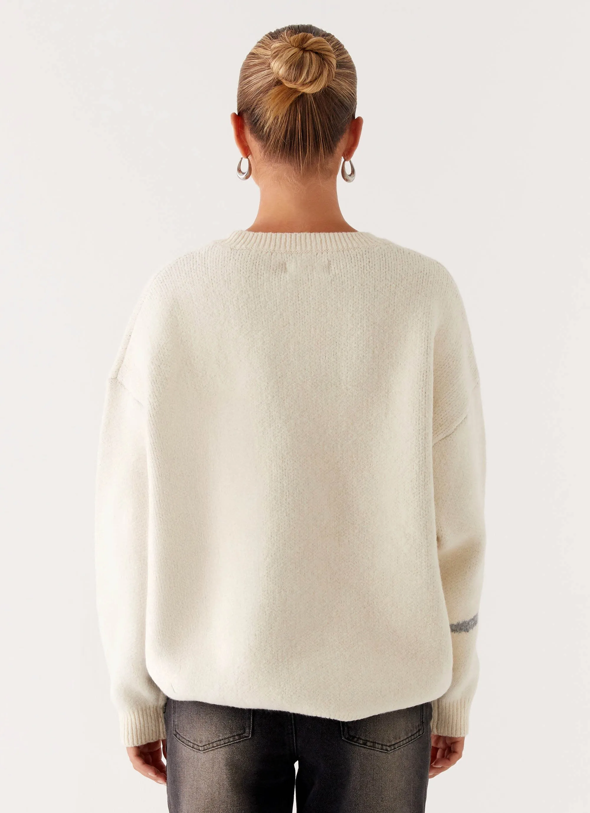 Dreamwood Knit Sweater - Ivory Double Stitched Seams