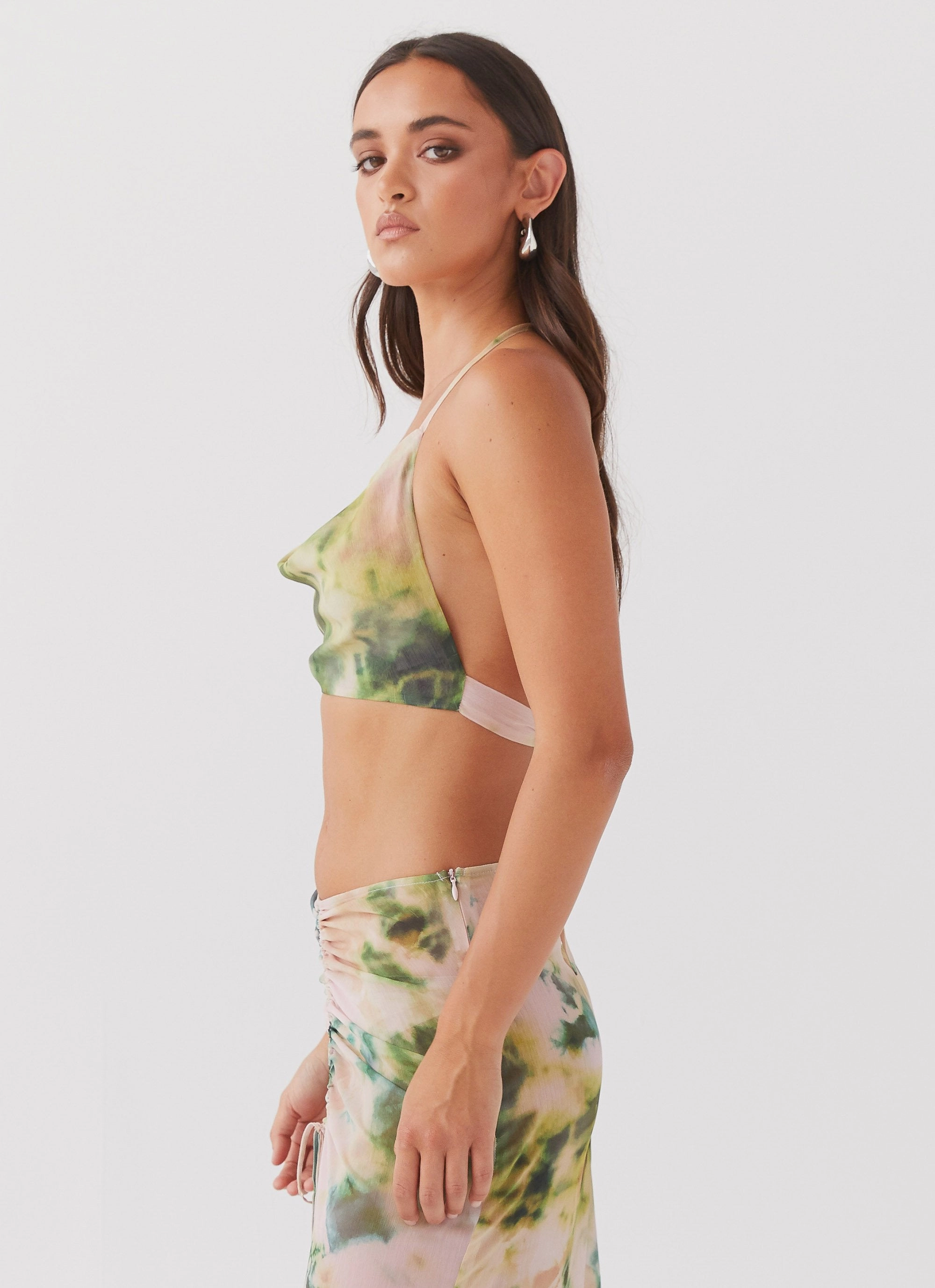 Light material Zenta Cowl Neck Top - Rainforest