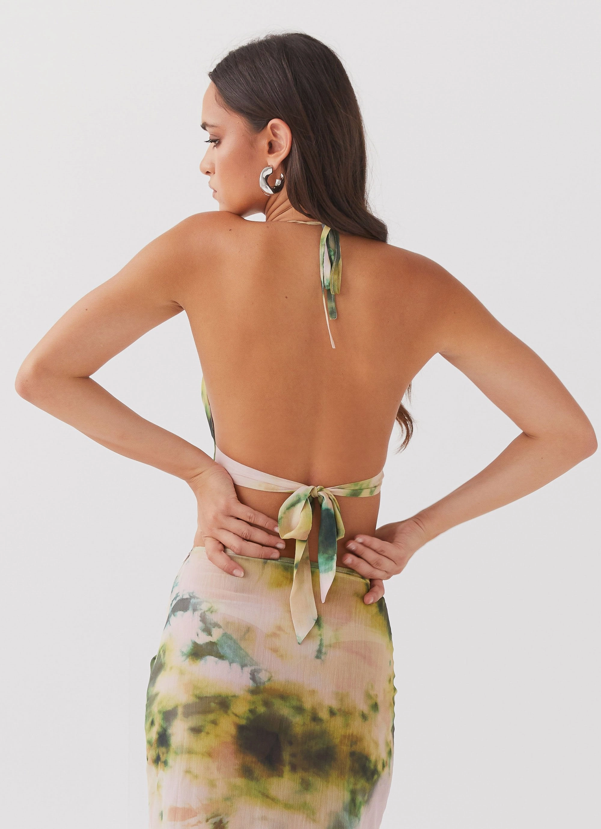 Zenta Cowl Neck Top - Rainforest PuckerFree Surface