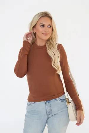 Bamboo Derived Material Rohnan Crewneck Top - Brown