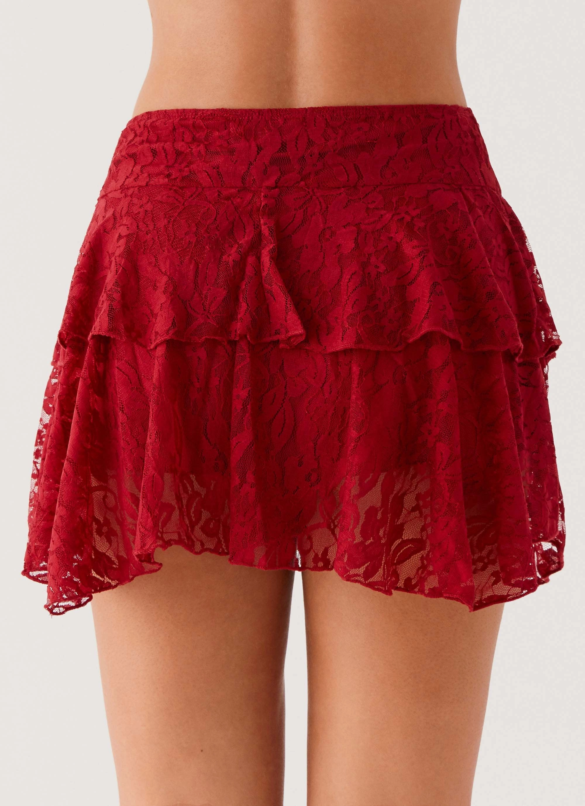 Effortless Look Seam Sealed Party All Night Frill Mini Skirt - Maroon