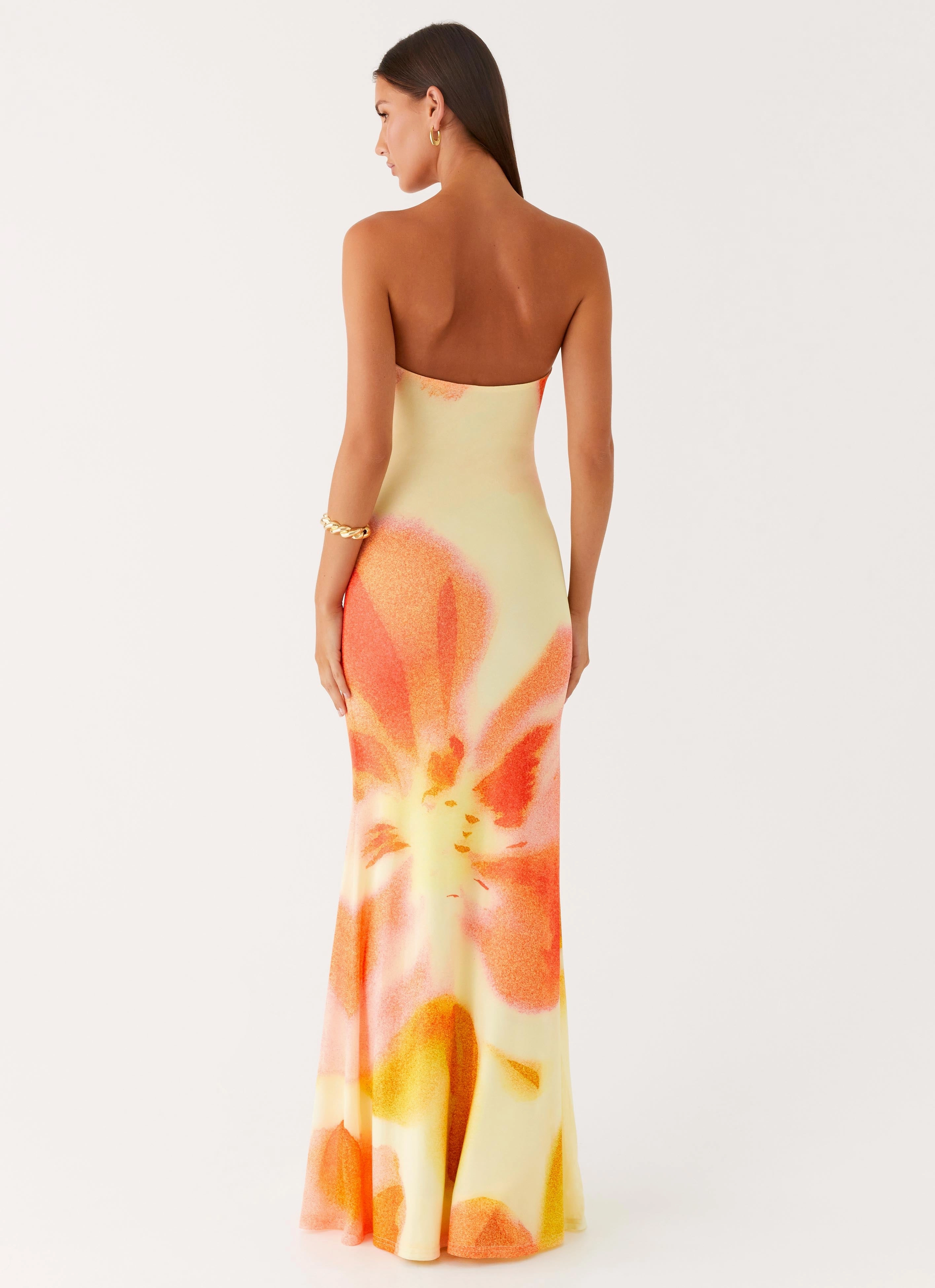 Iroha Strapless Maxi Dress - Mimosa Blossom Cool Layers Smooth Wear