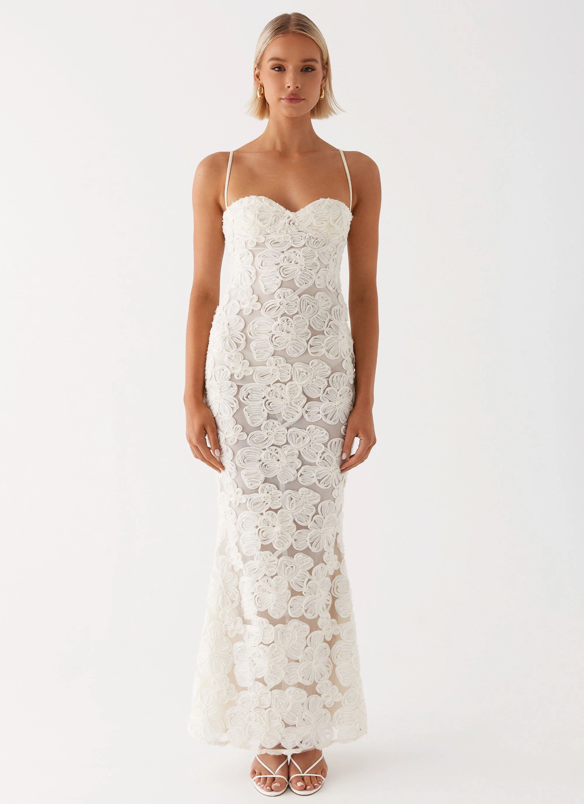 Bold Color Sheer Element That Girl Maxi Dress - Ivory