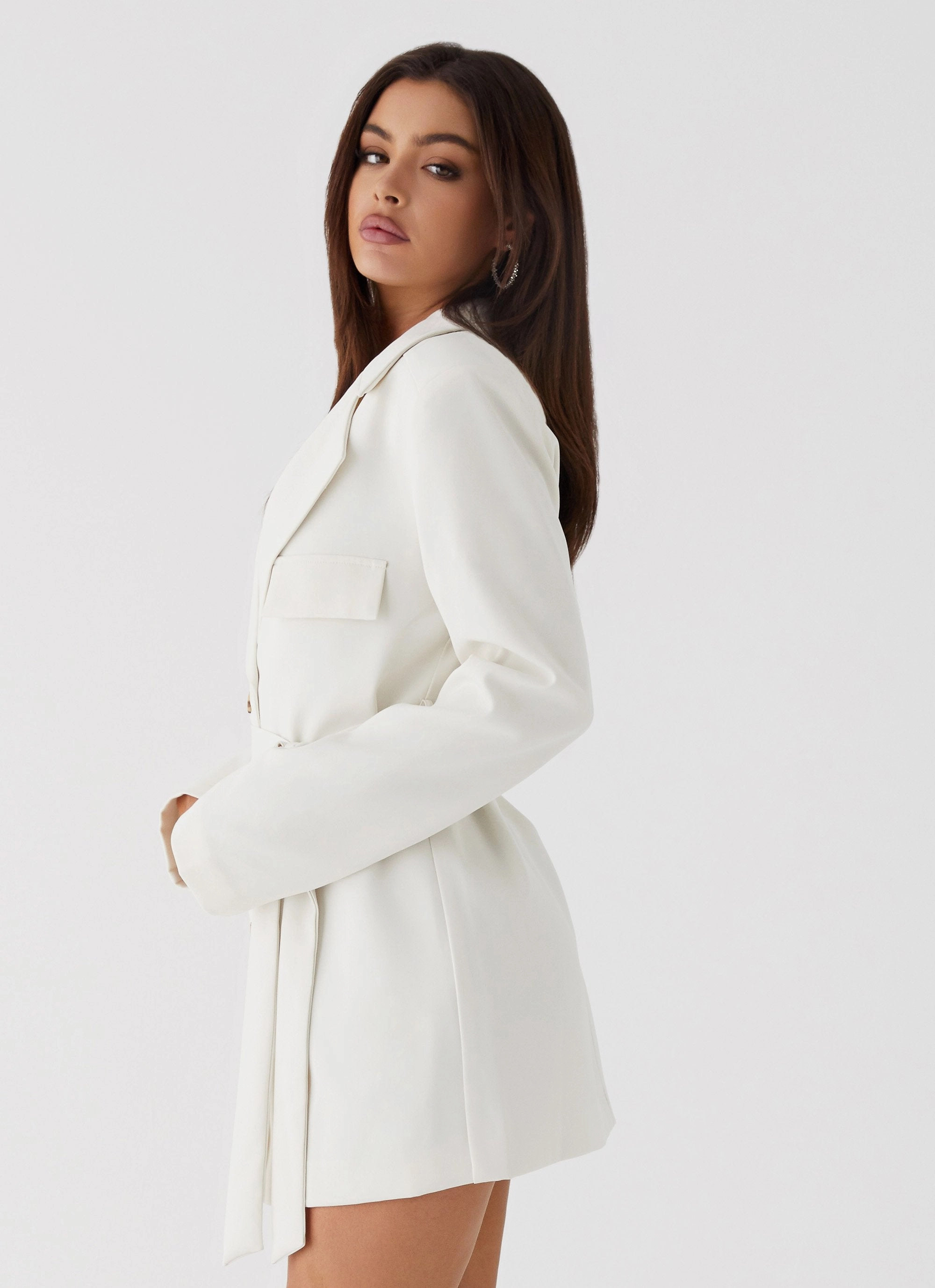 Safia Blazer Mini Dress - White Non Irritating Label