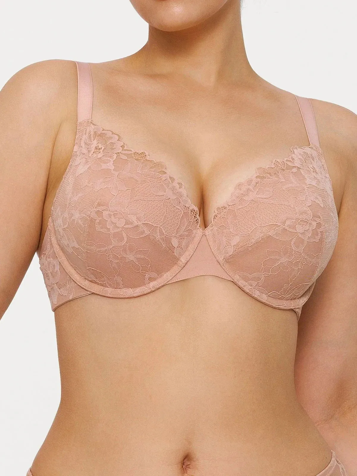 AntiStatic Material Lace Full-Cup Underwire Comfort Support Bra