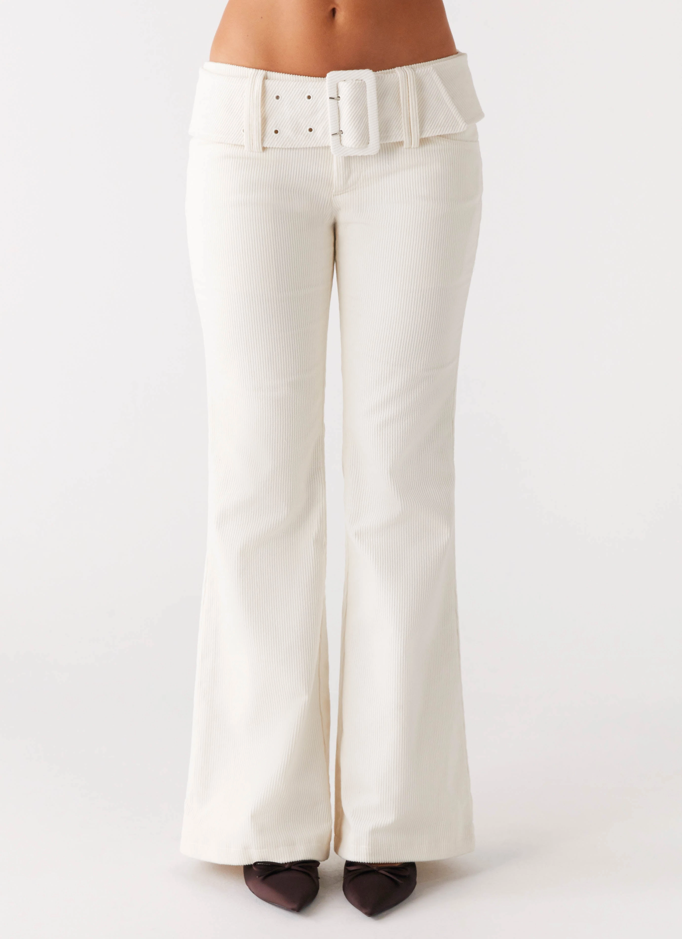 Zadie Low Rise Cord Jeans - Pearl Core Flex Utility Fit