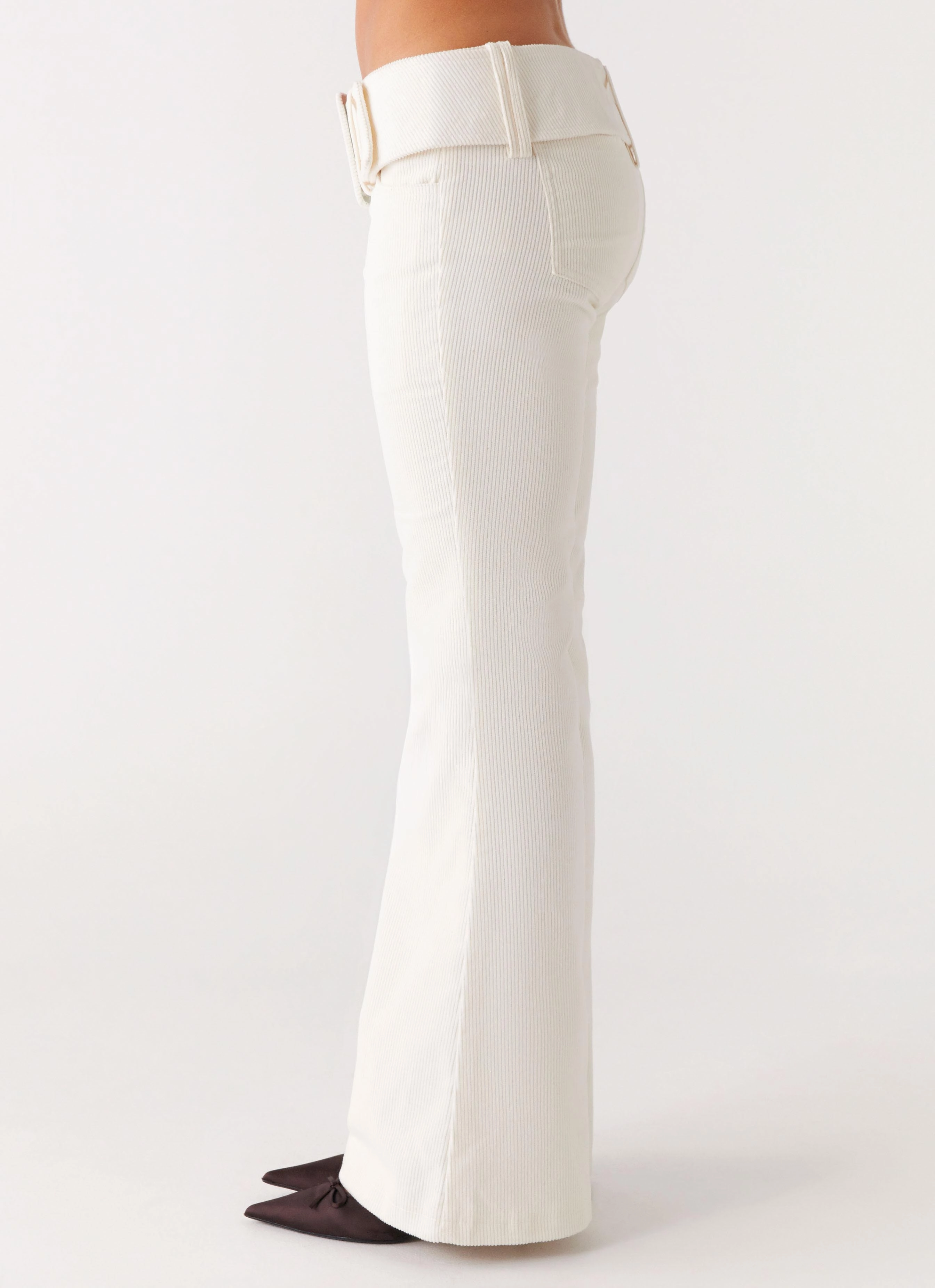 Zadie Low Rise Cord Jeans - Pearl EcoFriendlyDye Trendy Design