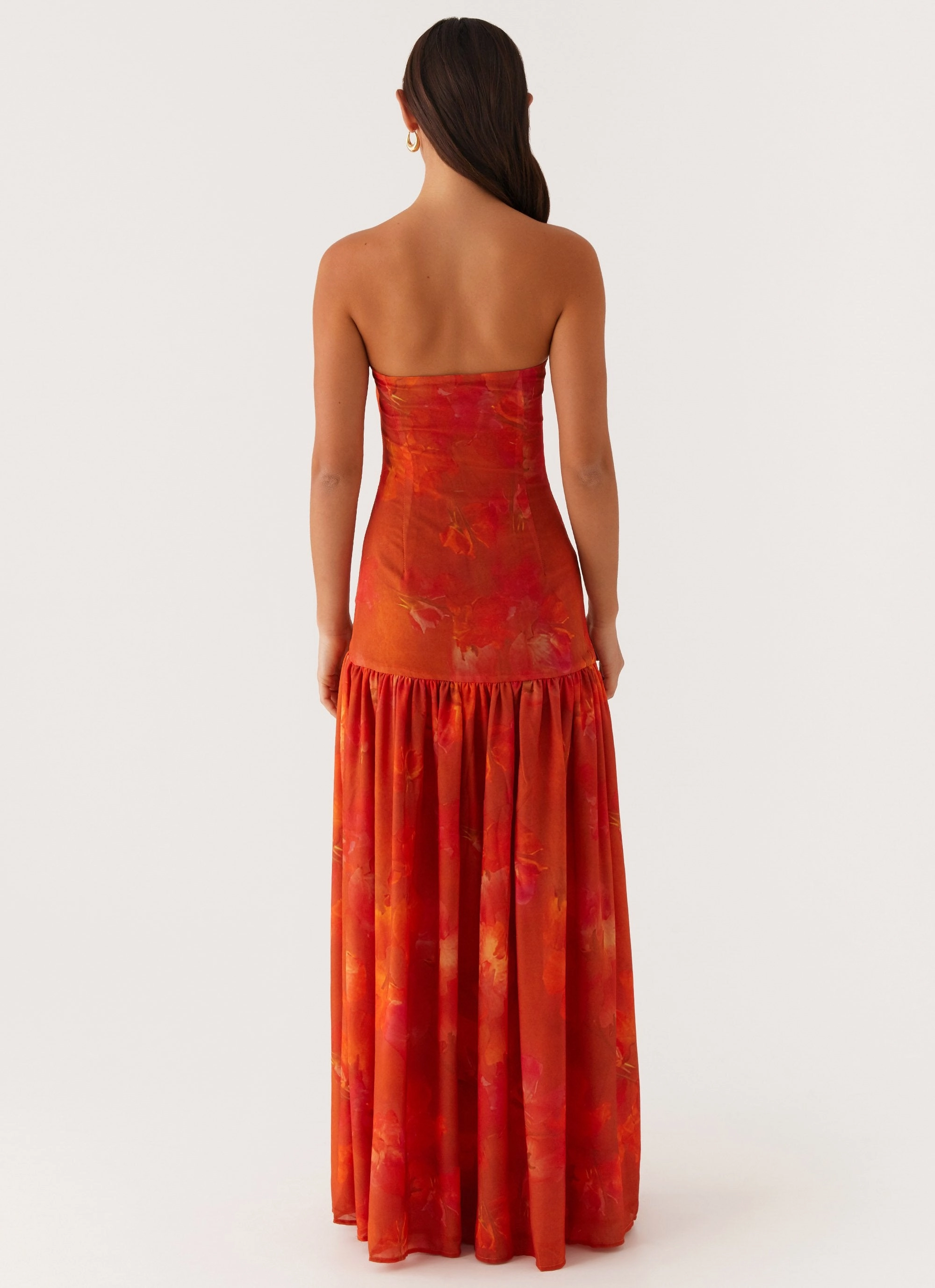 Relaxed Mood Playful-Detail Eden Strapless Maxi Dress - Amber