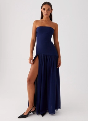 Natural Aesthetic Eden Strapless Maxi Dress - Navy