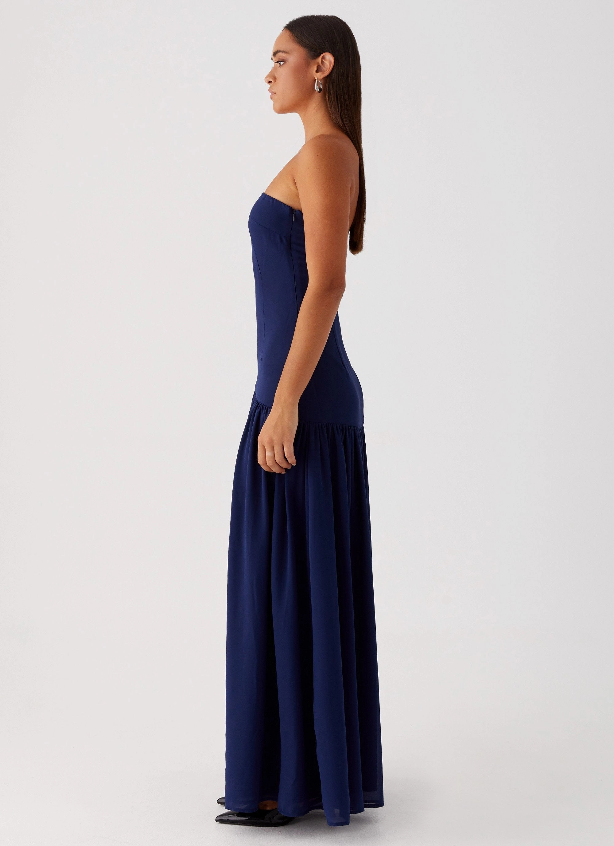 Bust-Enhancing Eden Strapless Maxi Dress - Navy