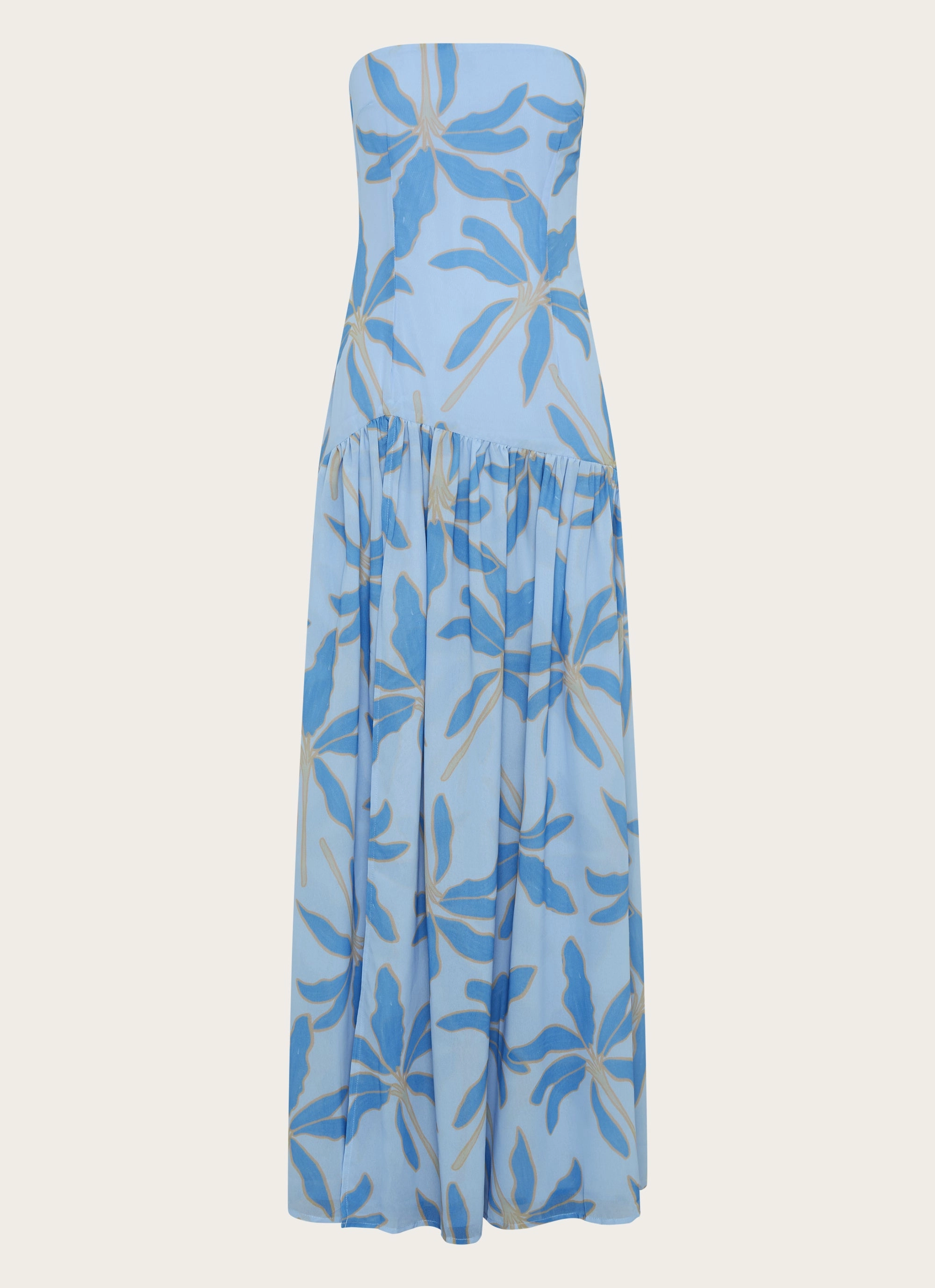 Eden Strapless Maxi Dress - Opulent Blue Fluid Shape Effortless weekend dress