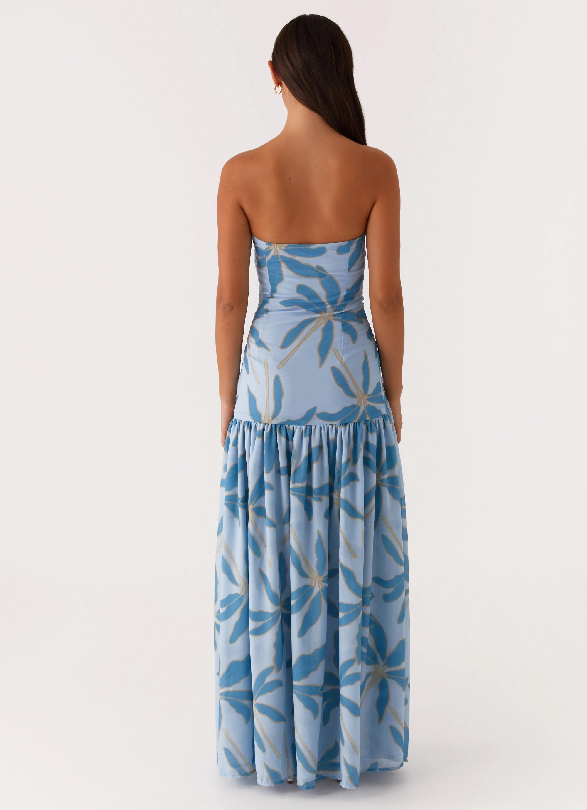 Eden Strapless Maxi Dress - Opulent Blue Trend Appeal Sequin-Detail