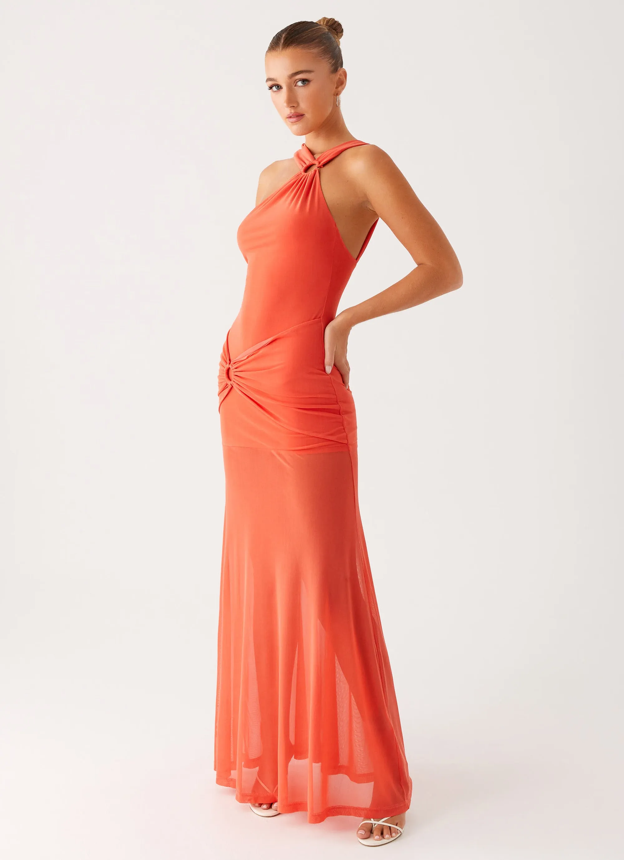 Vibrant fit Kavala Maxi Dress - Coral