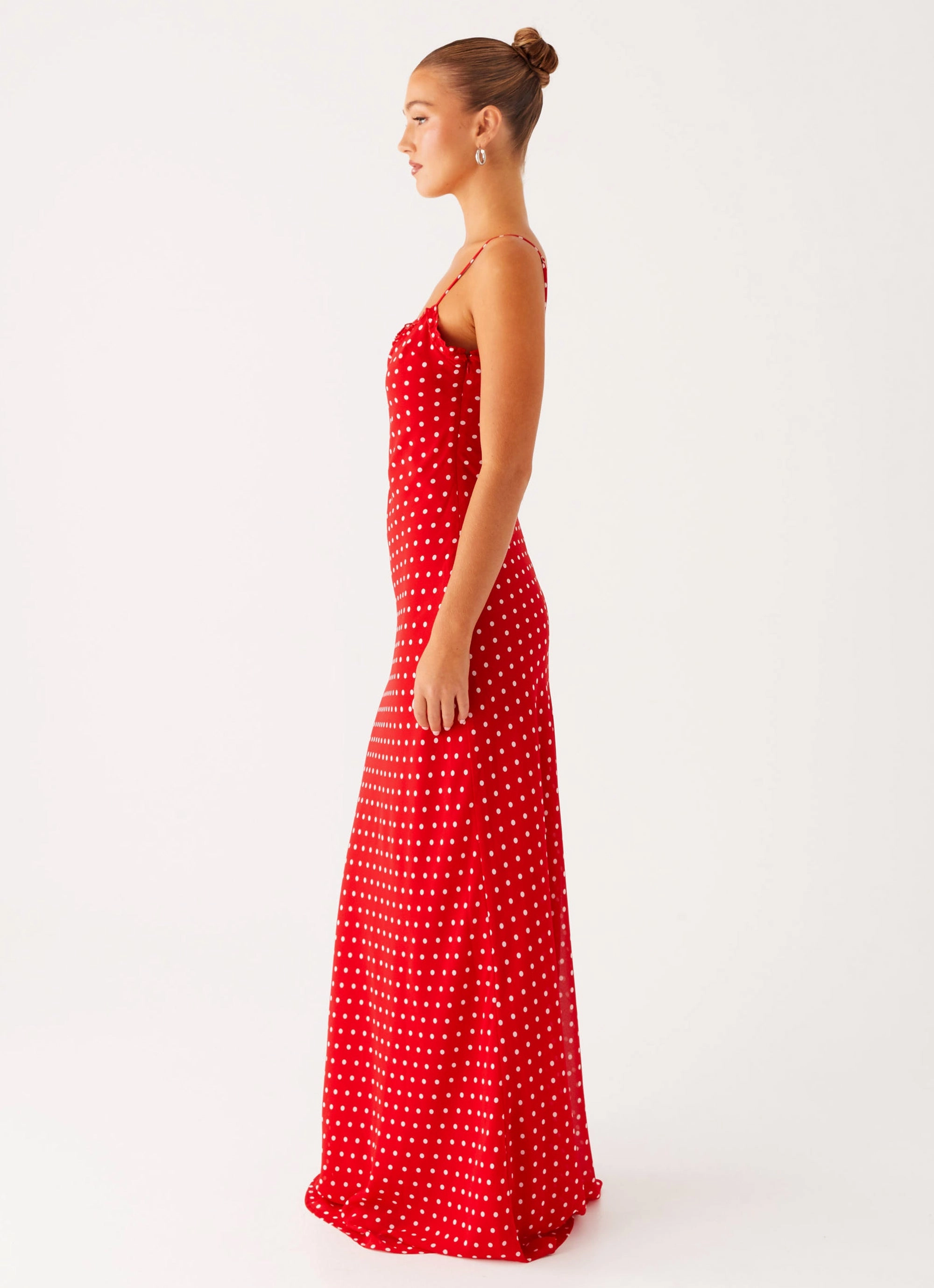 Pareo Maxi Dress - Red Polka Dot Feminine Style