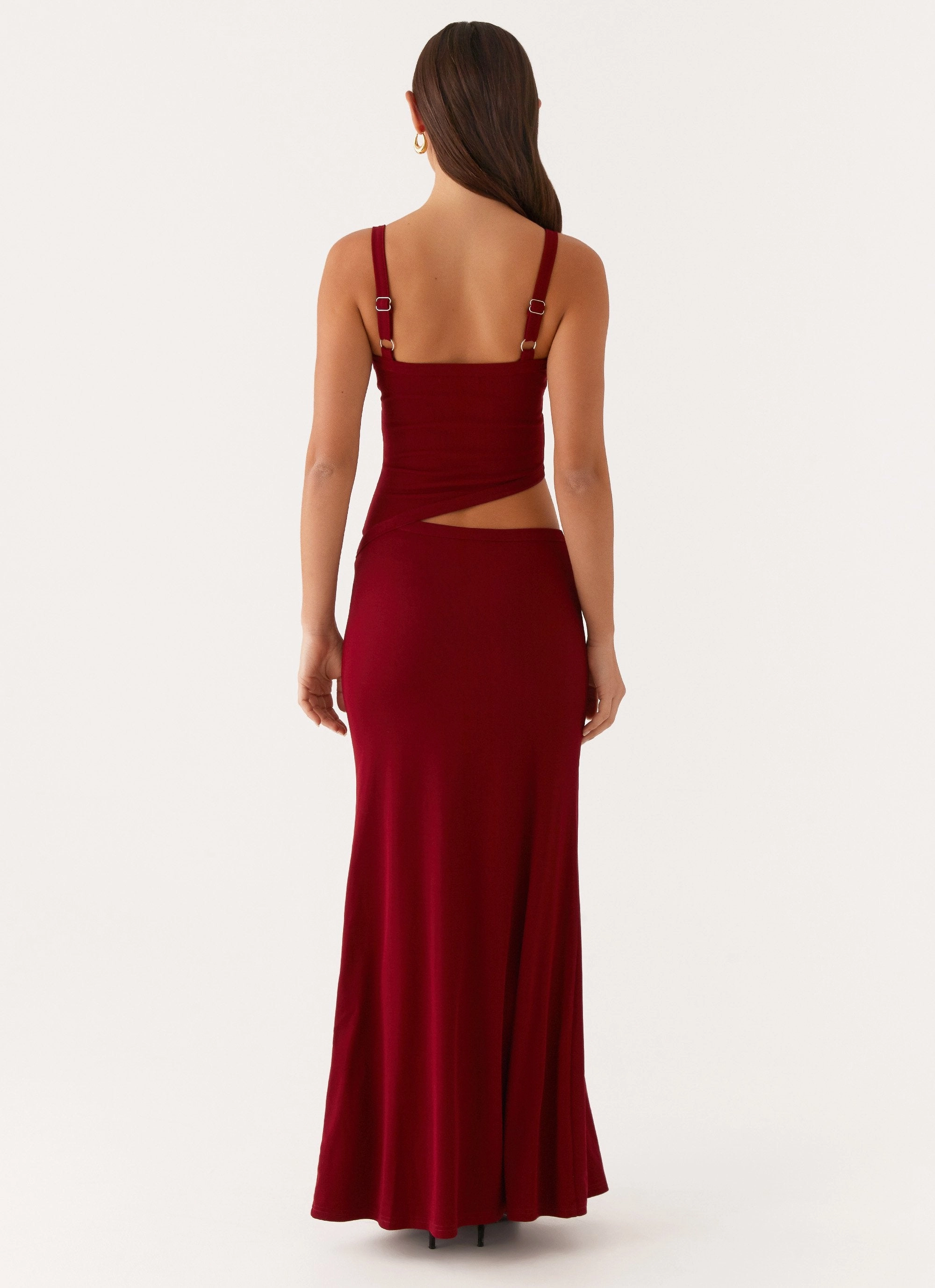 Jocelyn Maxi Dress - Maroon Smart and Chic Fashionable Cut