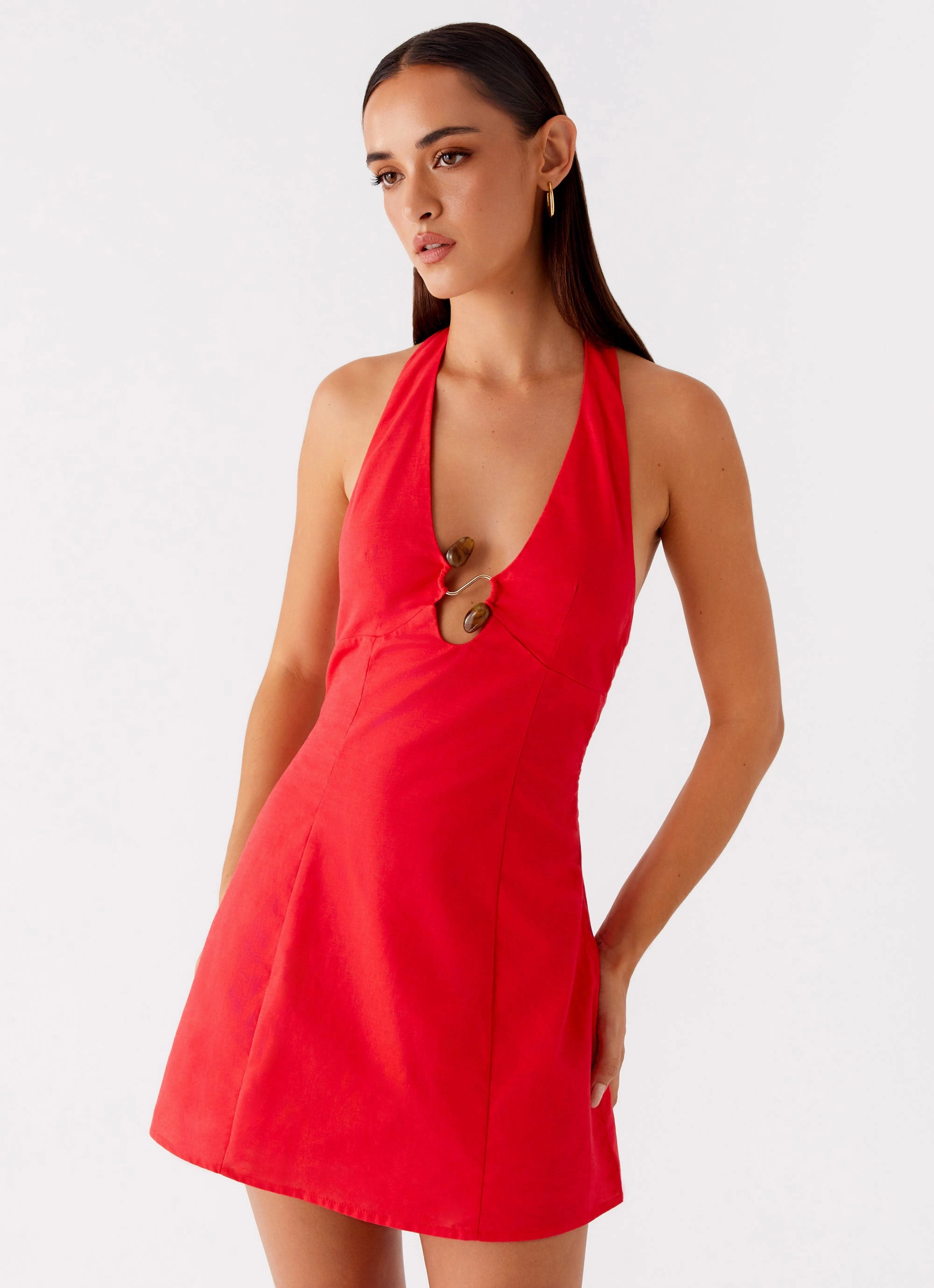 Roxe Mini Dress - Red Fitted Base