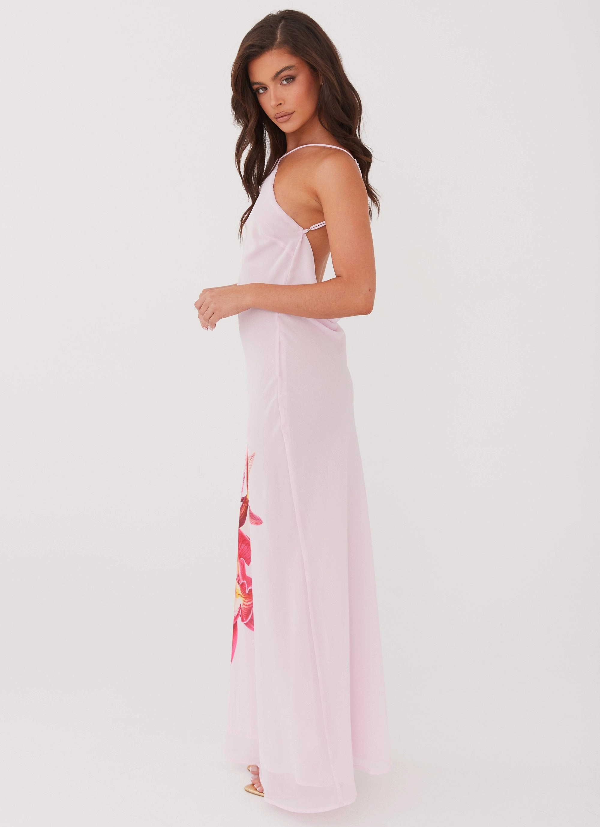 Blossom Hearts Maxi Dress - Pink Peony Chic Fit Wear