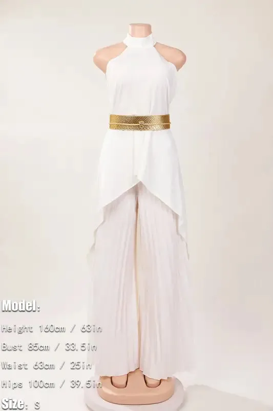 Egyptian Style Wide-Leg Pants Set With Gold Belt (S-3XL)