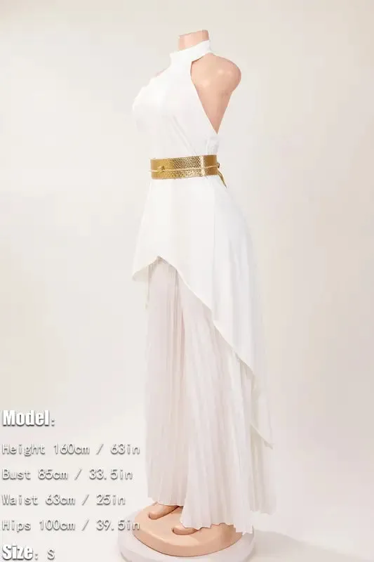 Egyptian Style Wide-Leg Pants Set With Gold Belt (S-3XL)