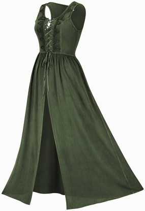 Brigid Maxi Overdress Limited Edition Moss Green Sleek and Simple