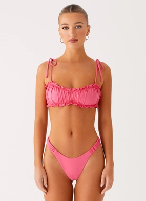 El Nido Bikini Top - Pink Full Coverage Fit Matte-Look