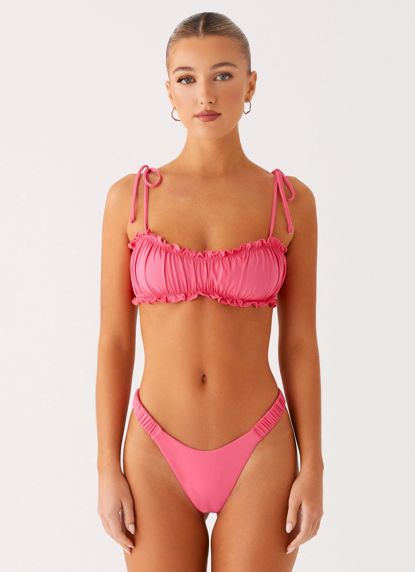 El Nido Bikini Top - Pink Full Coverage Fit Matte-Look
