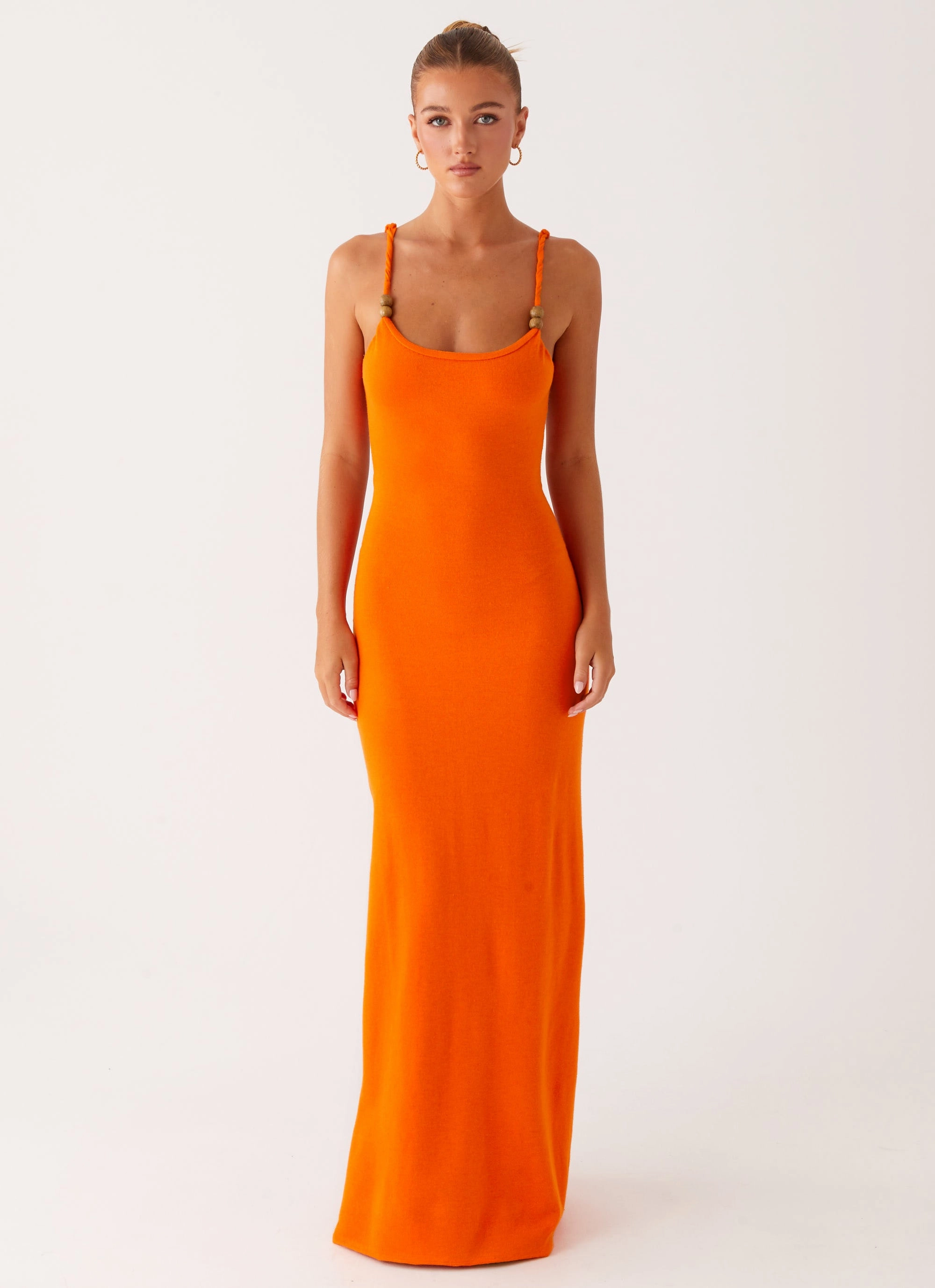 Gentle Texture Weekend Ready Elaina Knit Maxi Dress - Orange