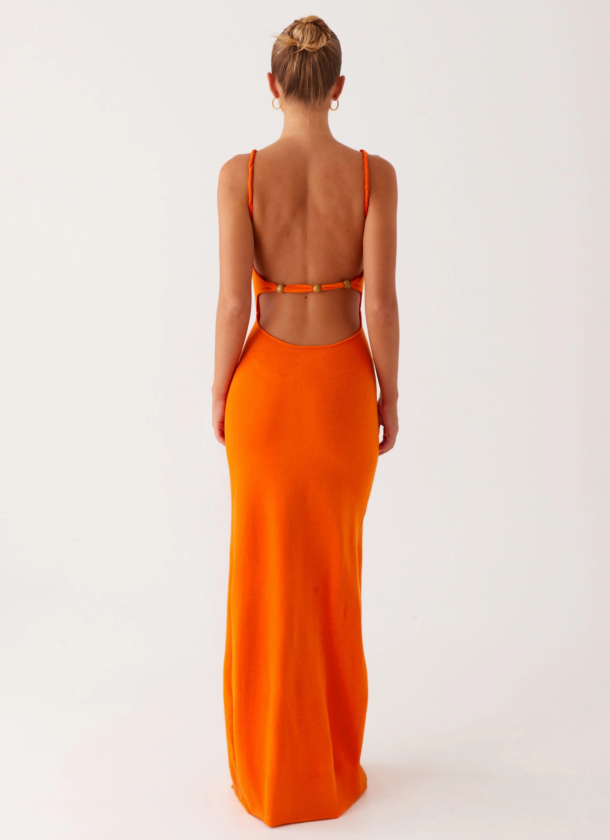 Elaina Knit Maxi Dress - Orange Contemporary Vibe