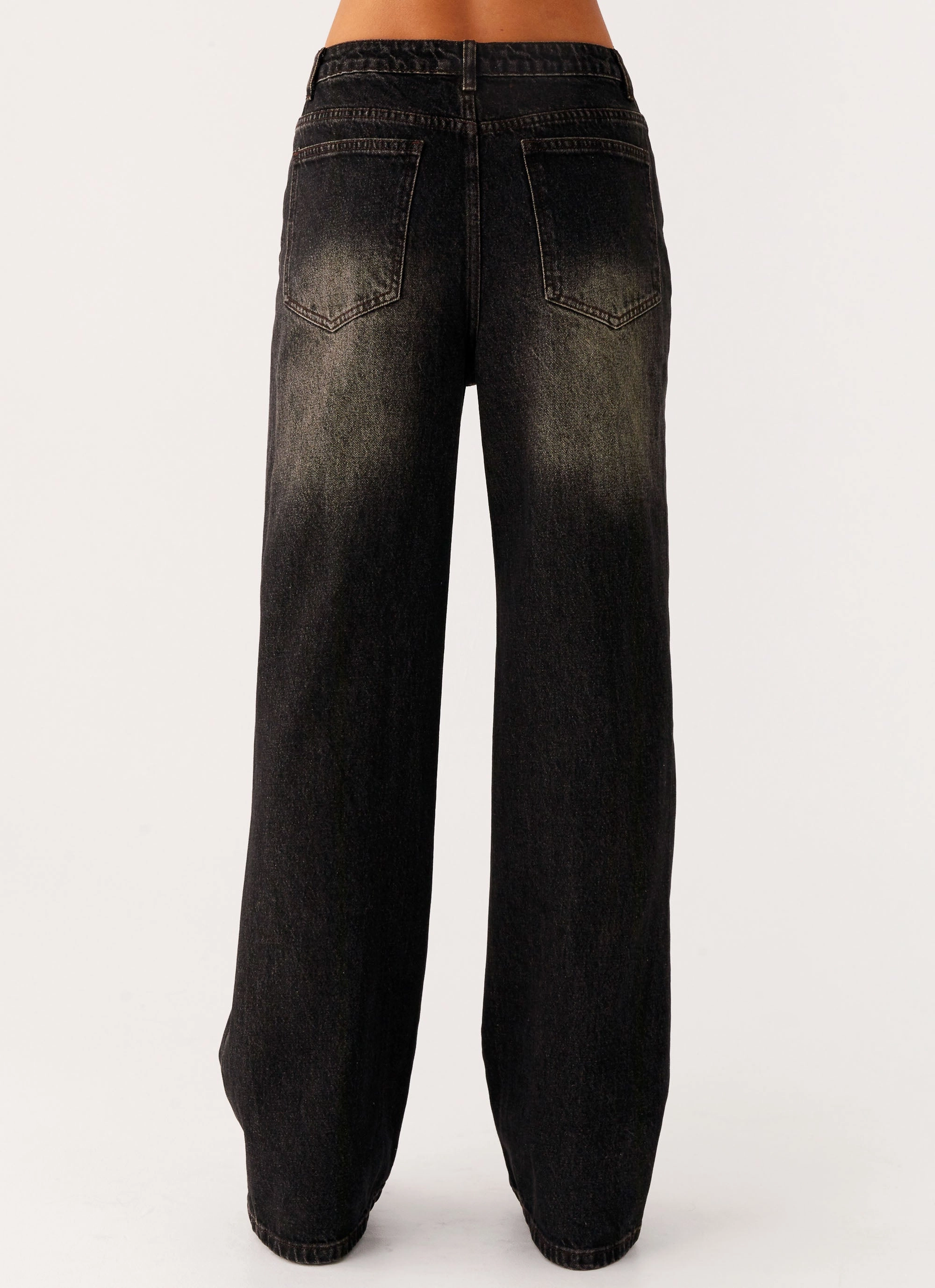Back Again Straight Leg Denim Jeans - Acid Charcoal LightweightComfort