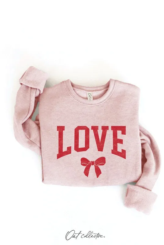 Love Bow Graphic Sweatshirt (FINAL SALE) Fitted Blouse