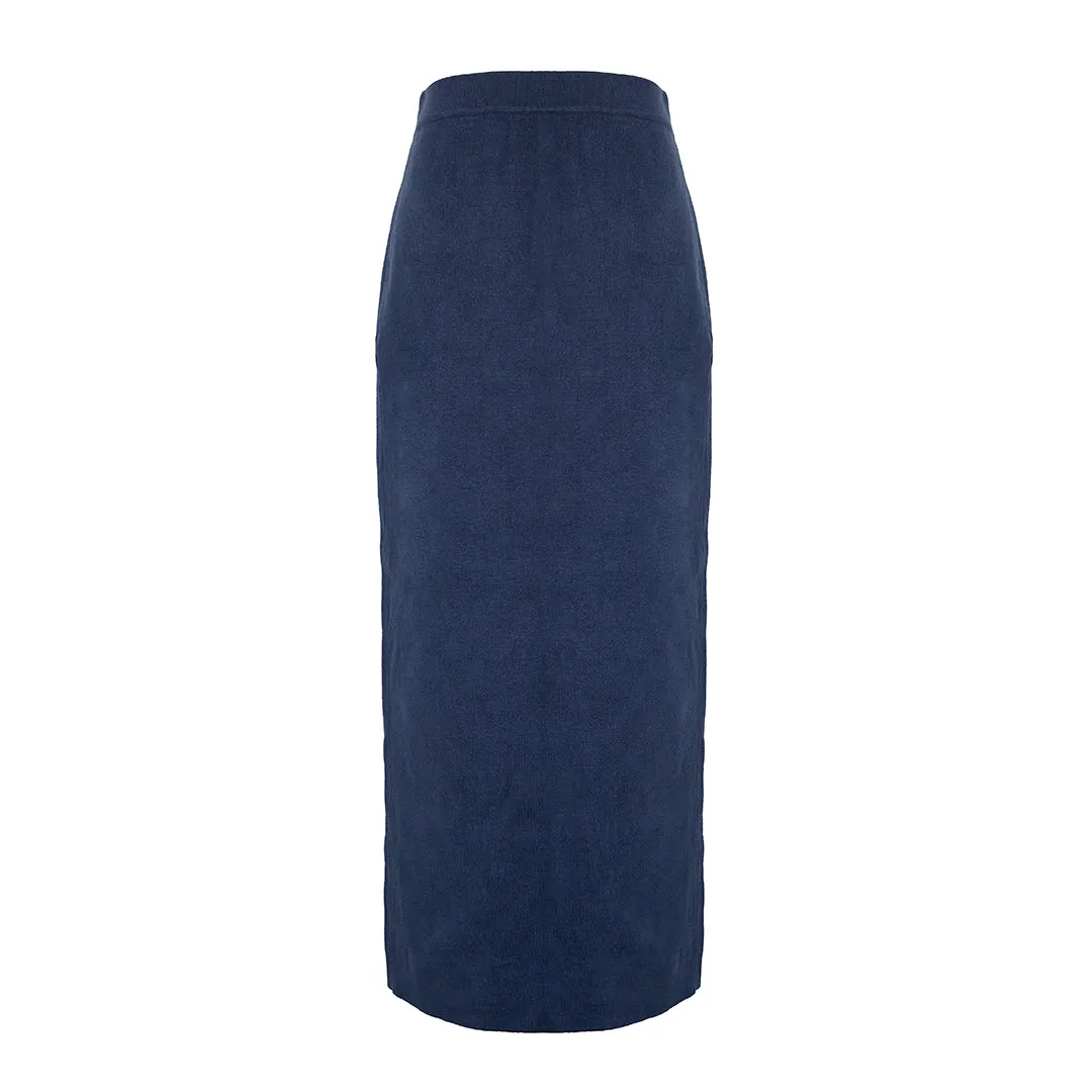 MASON'S DAUGHTER Stella Knit Skirt, Navy Comfort Layer Basic Look