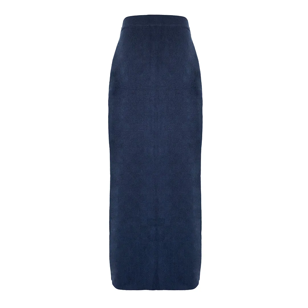MASON'S DAUGHTER Stella Knit Skirt, Navy Soft Support
