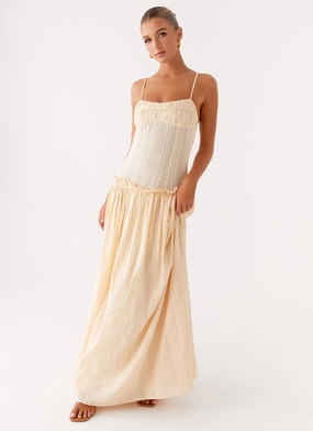Contemporary Fit Jacinda Drop Waist Maxi Dress - Cream