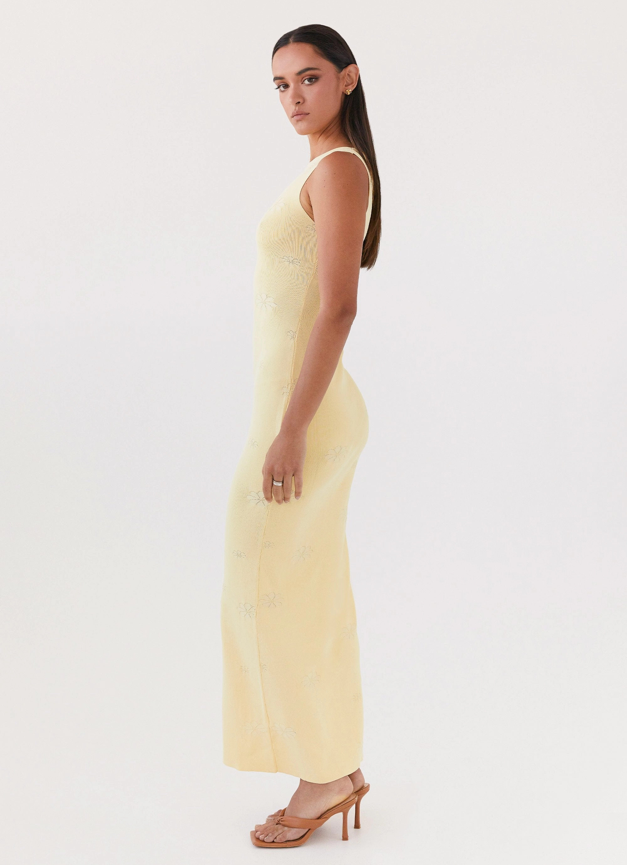Clean Aesthetic Holly Knit Maxi Dress - Yellow