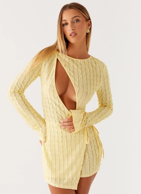 Alfie Mini Dress - Pastel Yellow Quick Match