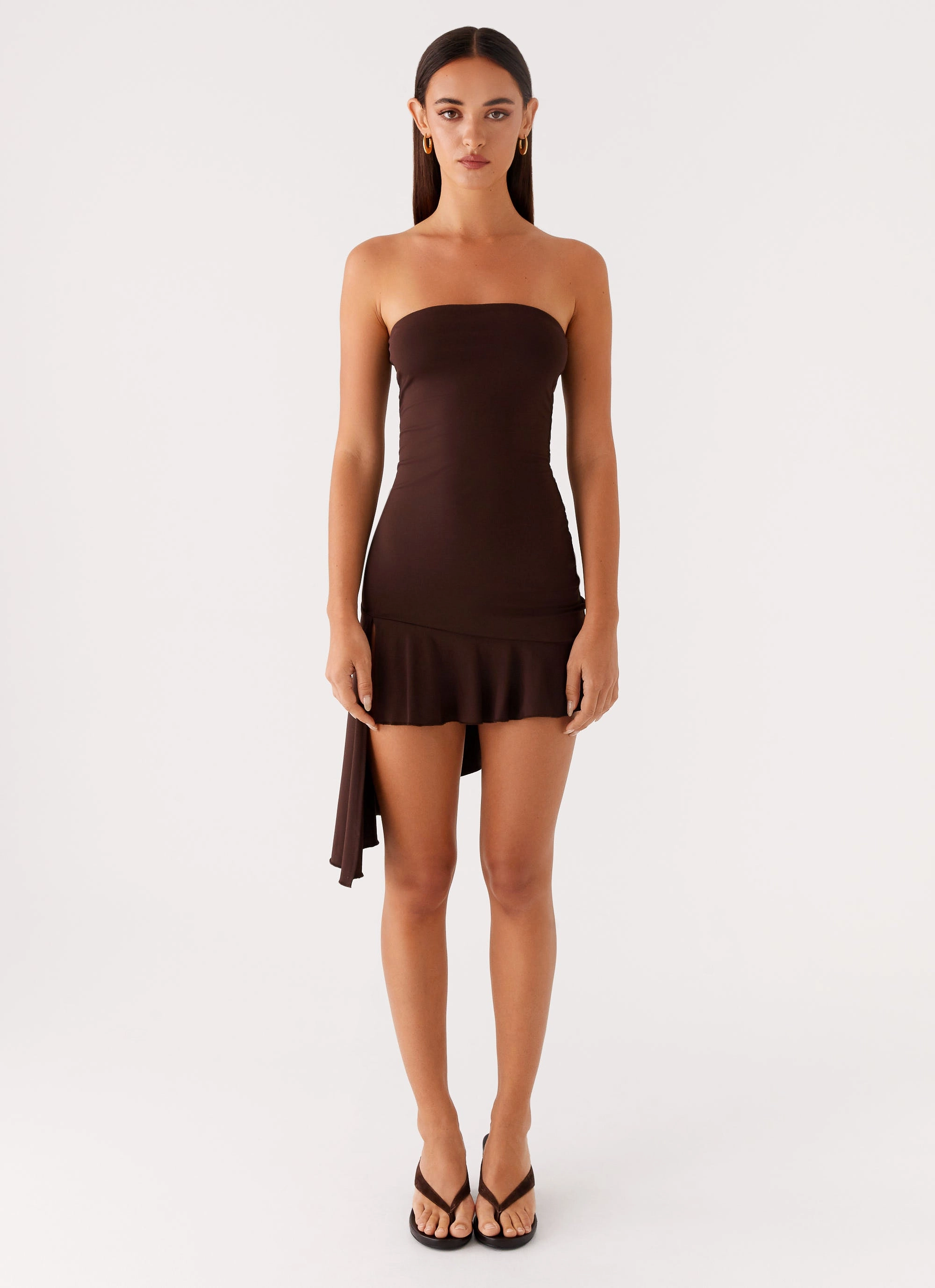 Seasonal Style Arianne Mini Dress - Chocolate