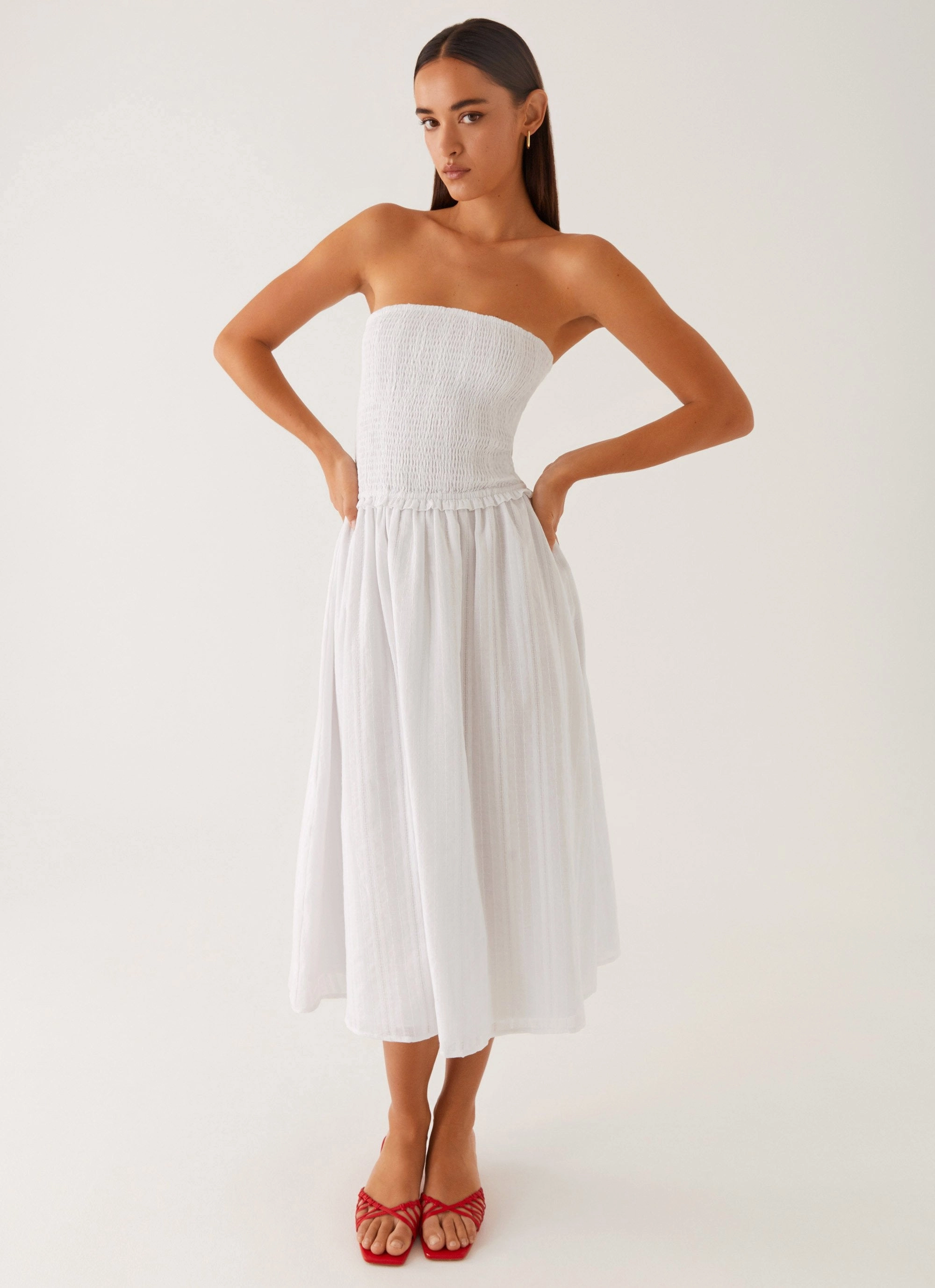 Lulie Shirres Midi Dress - Ivory Timeless slip dress Lightweight Layer
