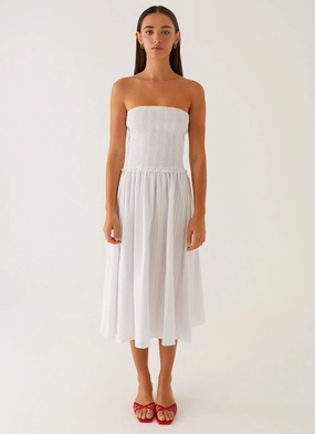 Lulie Shirres Midi Dress - Ivory Wrap Charm