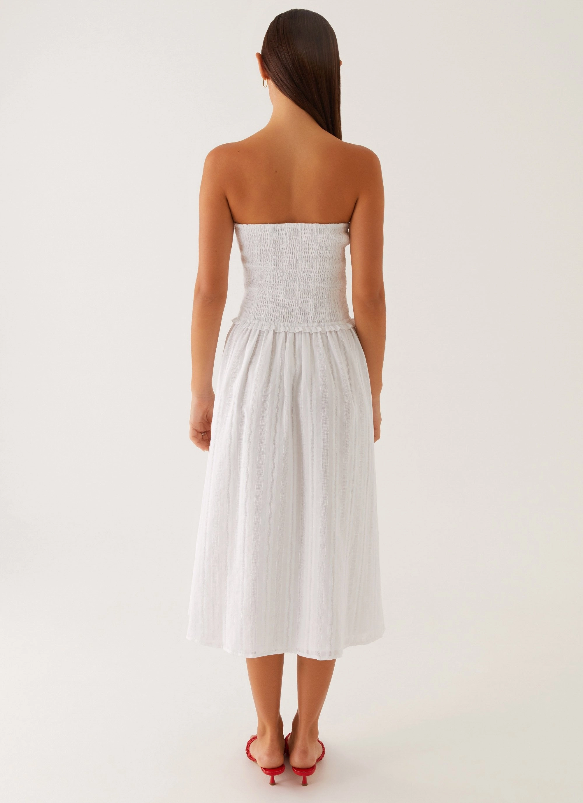 Versatile Style Wear Lulie Shirres Midi Dress - Ivory