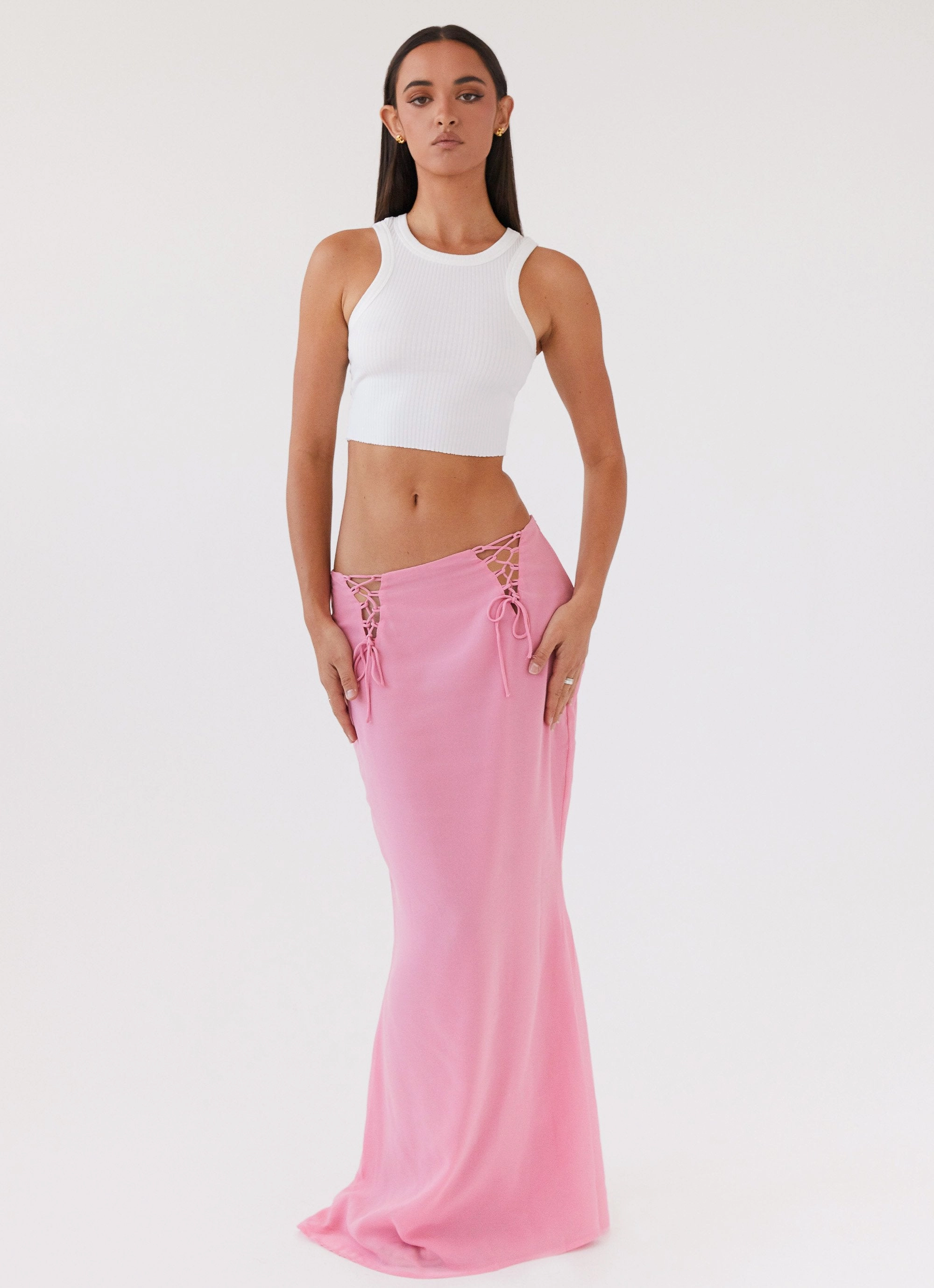 On-The-Go Outfit Chella Tie Up Skirt - Pink