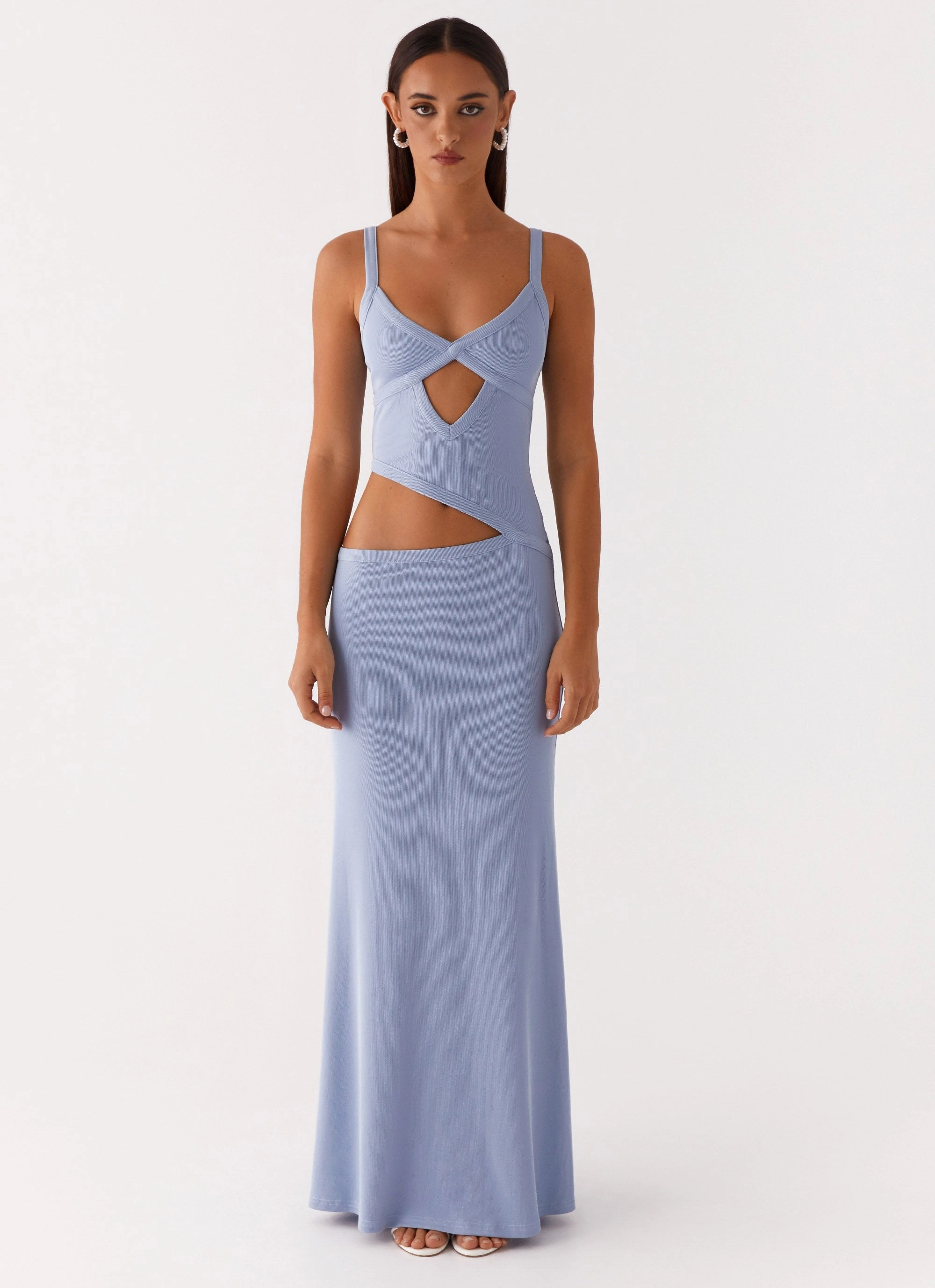 Minimalist fit-and-flare Jocelyn Maxi Dress - Blue