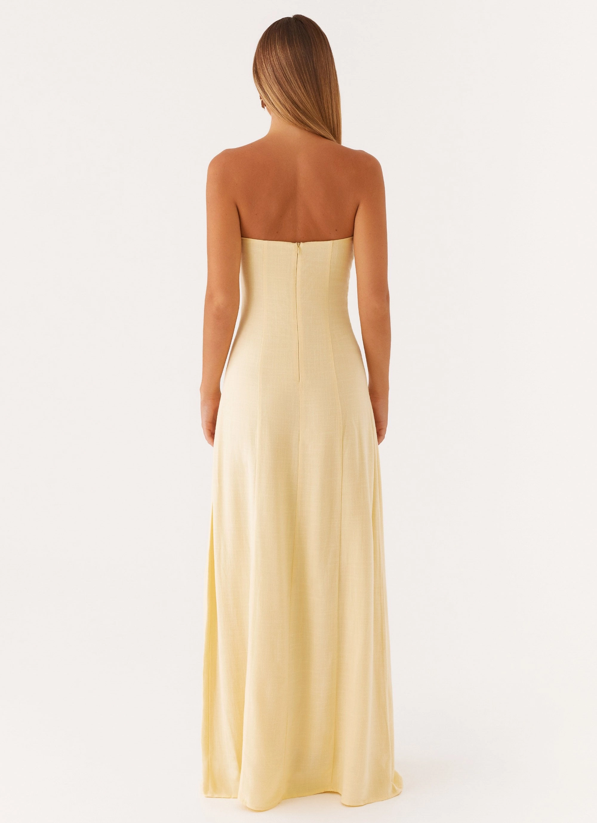 Tayla Linen Maxi Dress - Yellow Visual Balance Quick Glam