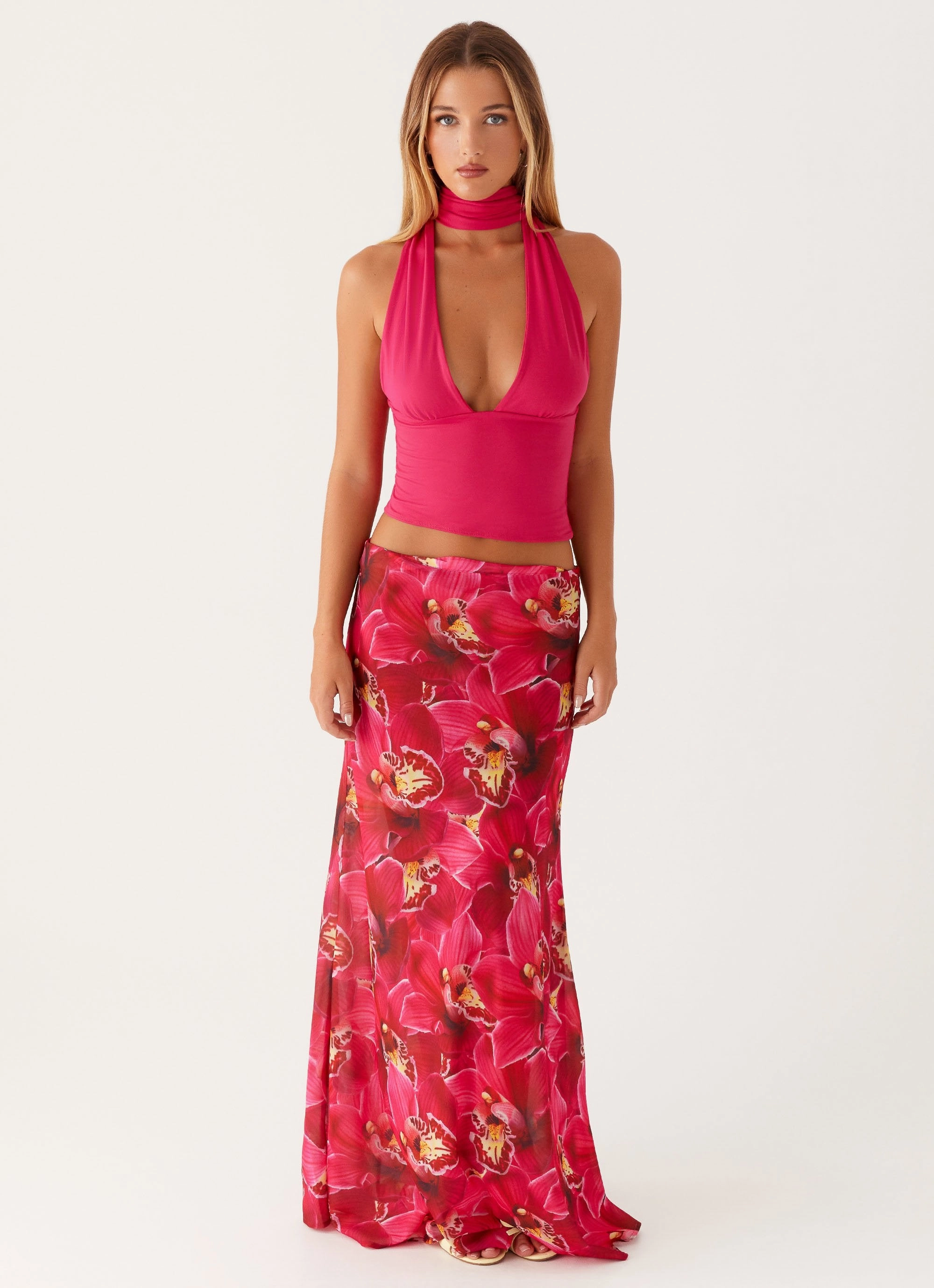 Detail Focus Travel Influence Ashley Maxi Skirt - Orchid Pink