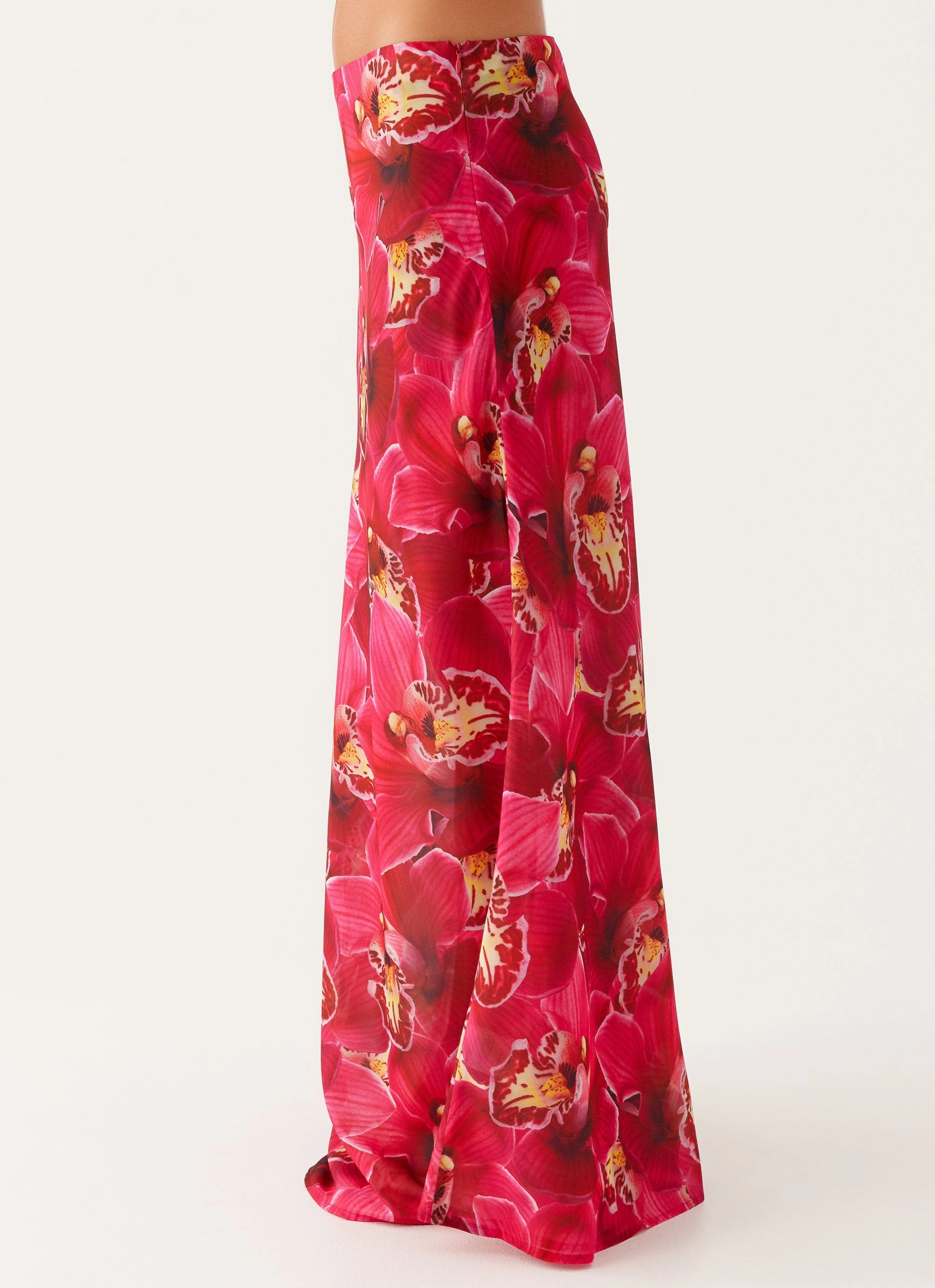 Contoured Waist Ashley Maxi Skirt - Orchid Pink