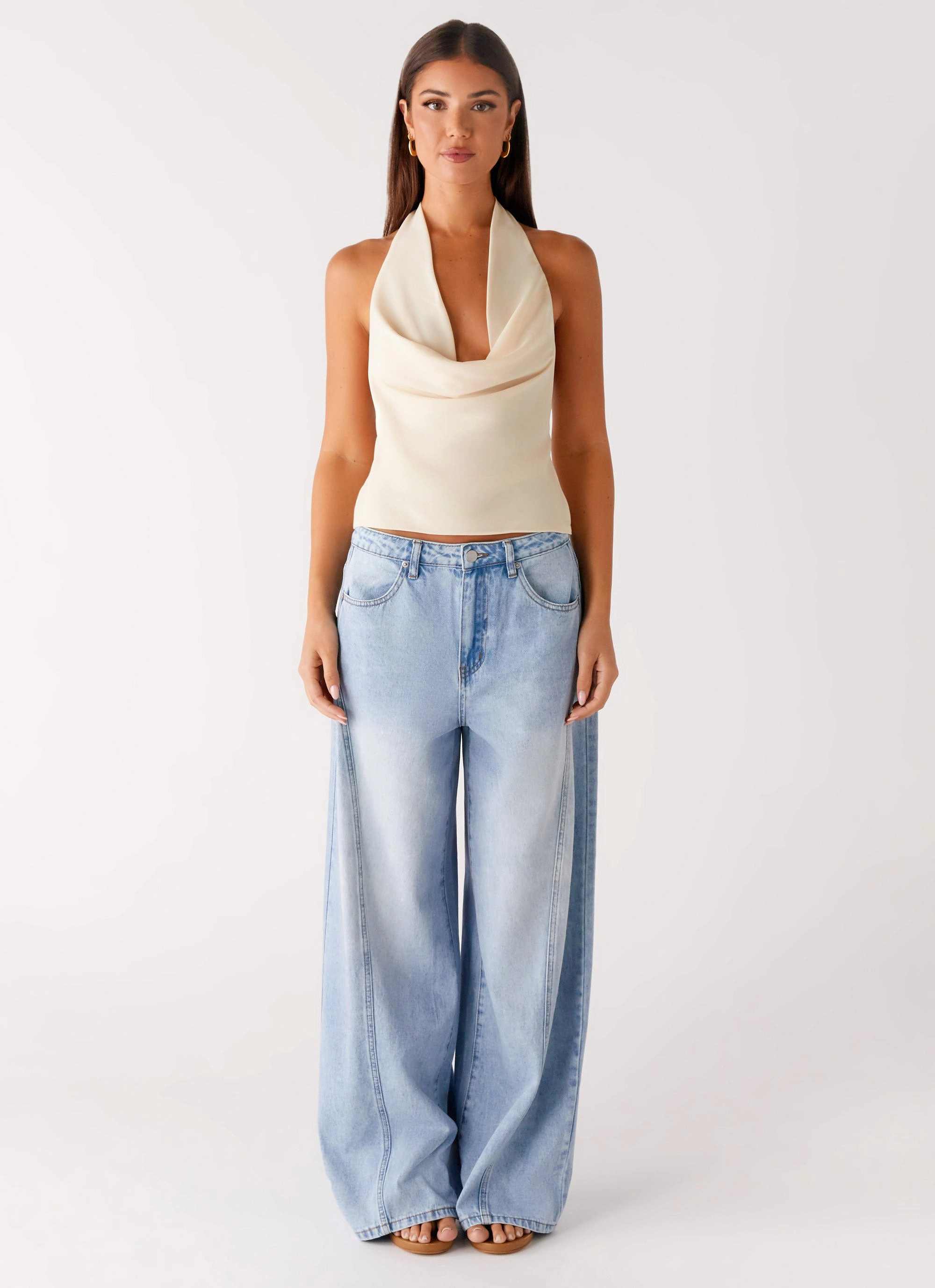 Quick Comfort Fit Timeless Wide Leg Jeans - Bleached Blue